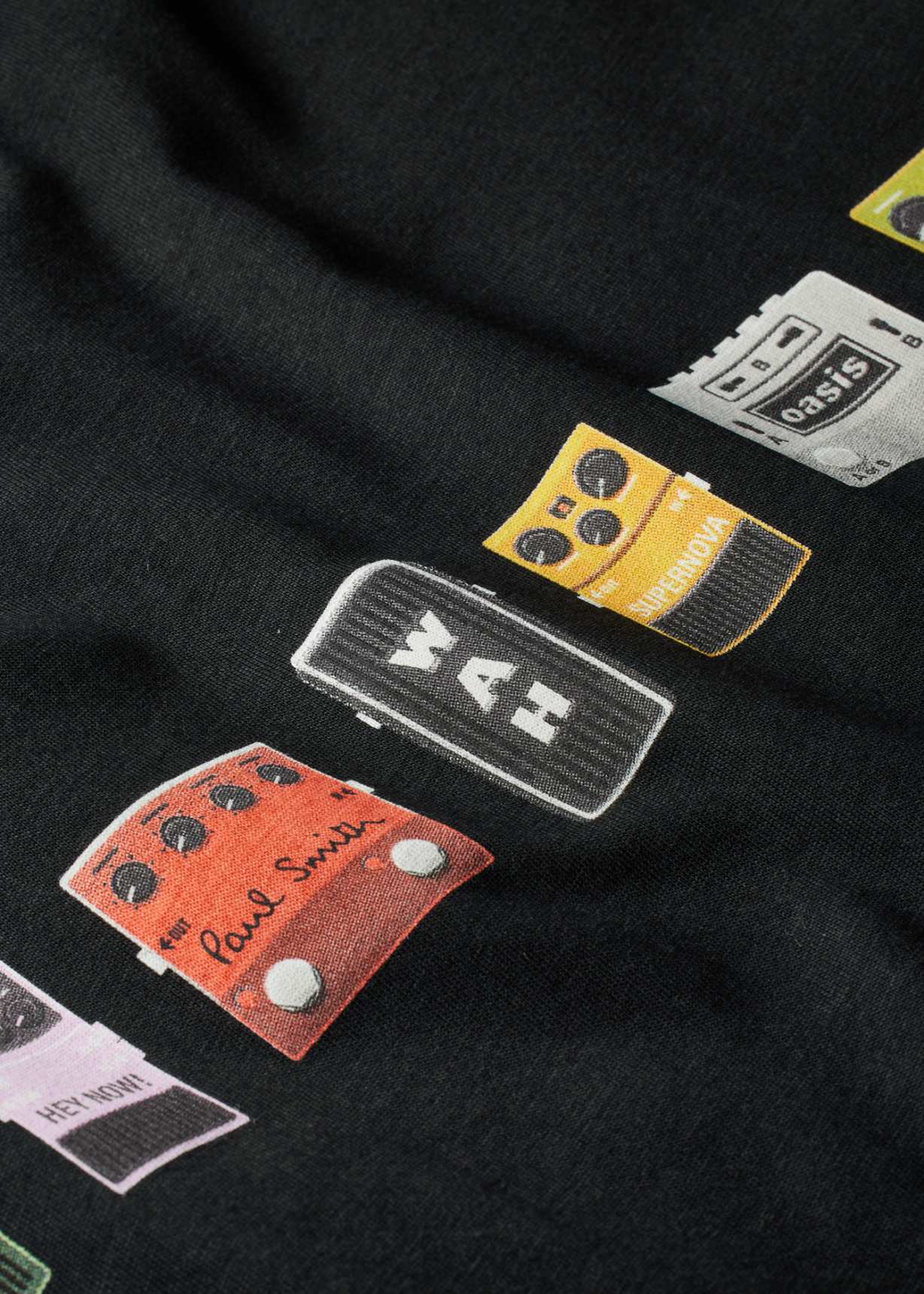 Paul Smith x Oasis - Black Guitar Pedals Print T-Shirt