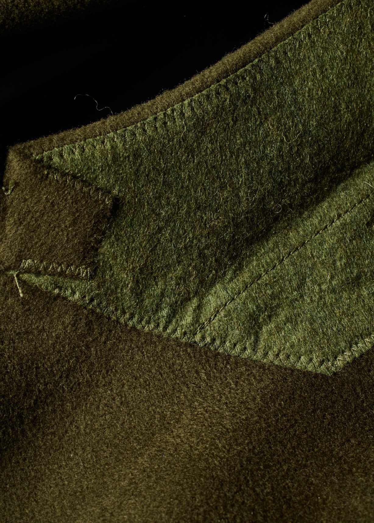 Men's Khaki Wool-Cashmere Epsom Coat