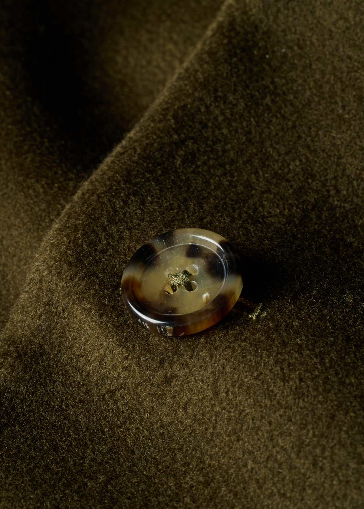 Men's Khaki Wool-Cashmere Epsom Coat