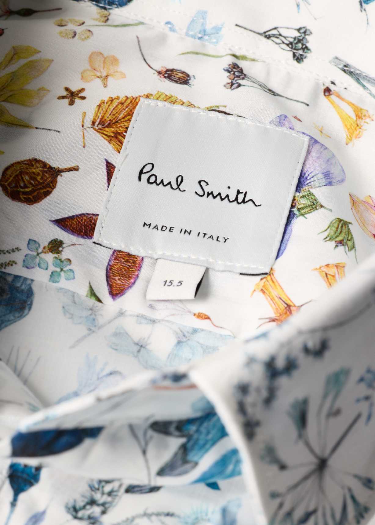 シャツ Paul Smith LIBERTY SHIRT 2016SS Men's Tailored-Fit Blue and White 'Liberty Floral' Print Shirt
