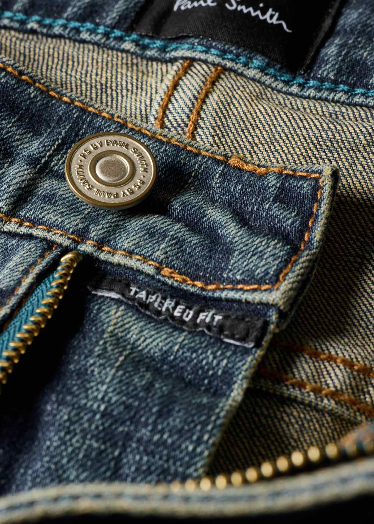 Men's Tapered-Fit 'Crosshatch Stretch' Blue-Rinse Jeans