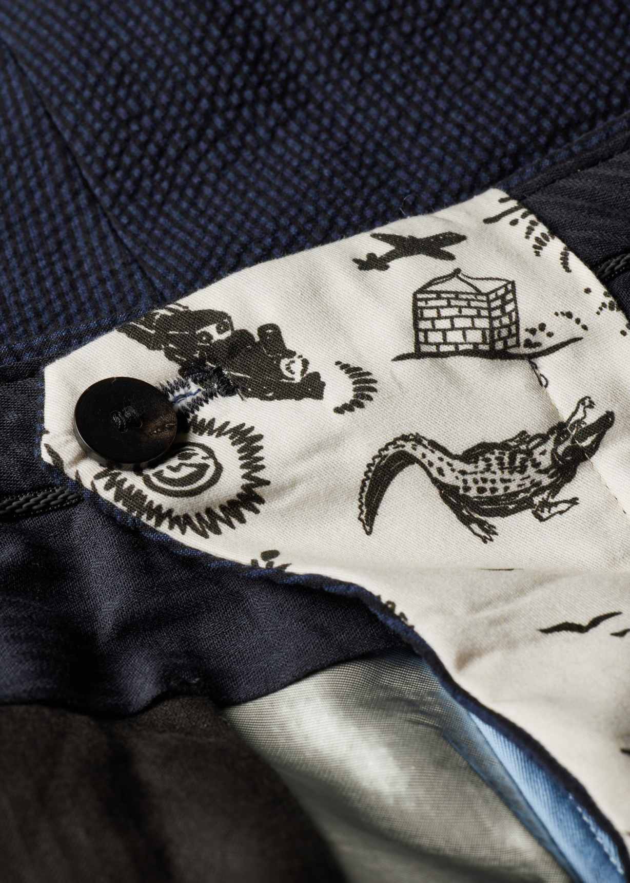 Men's Navy Cotton-Blend Seersucker Stripe Suit