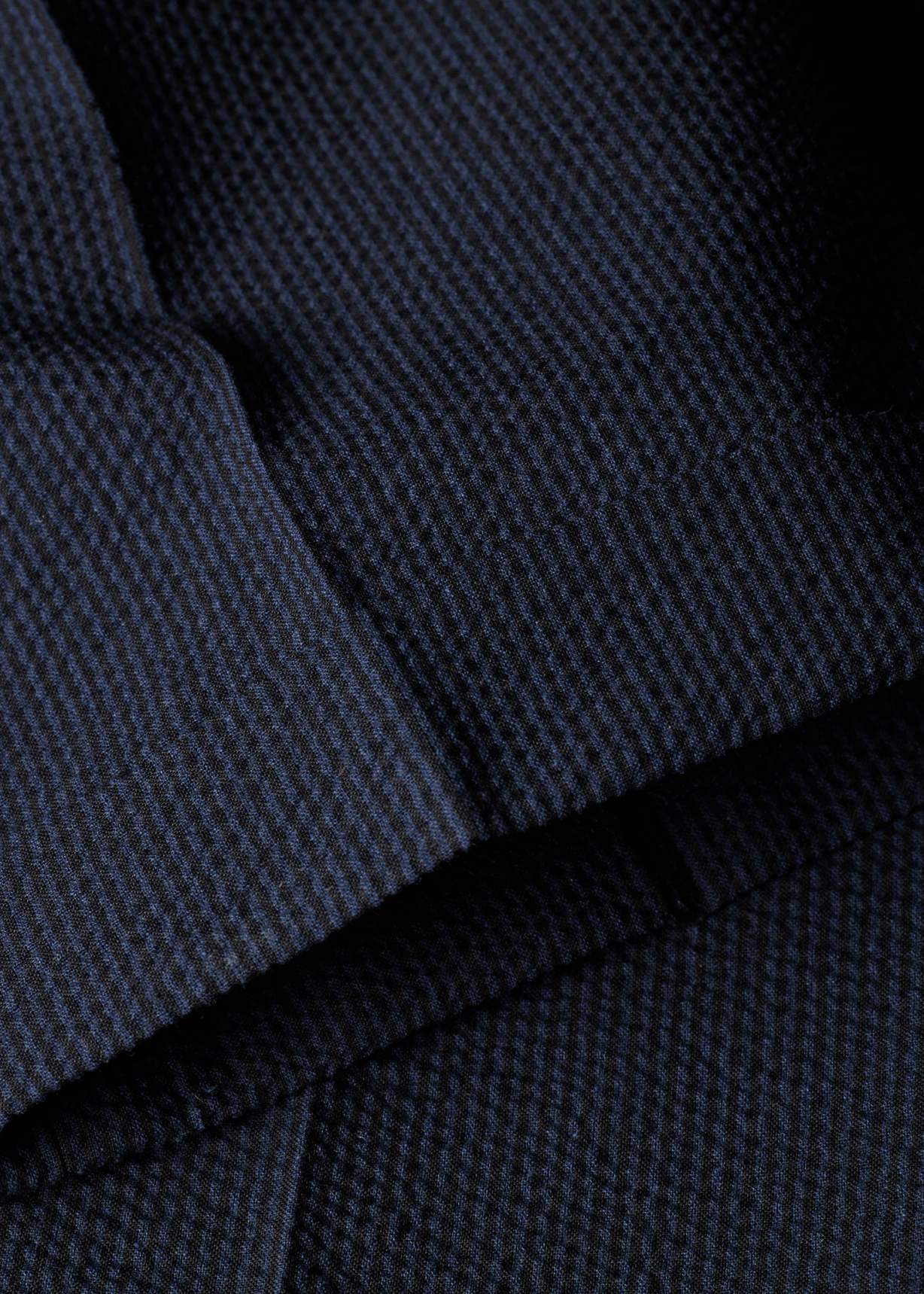 Men's Navy Cotton-Blend Seersucker Stripe Suit
