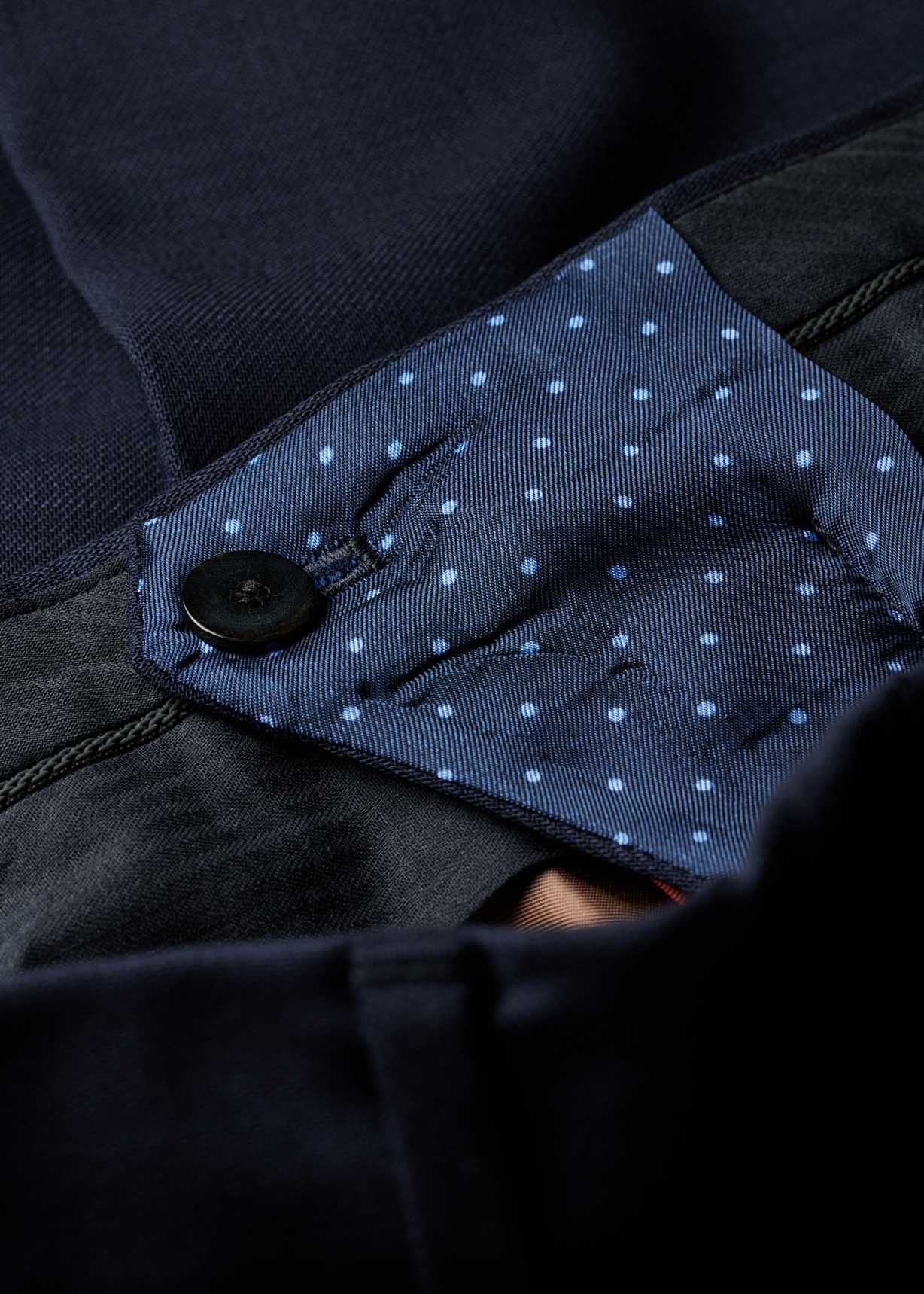 Men's Relaxed-Fit Navy Wool Trousers
