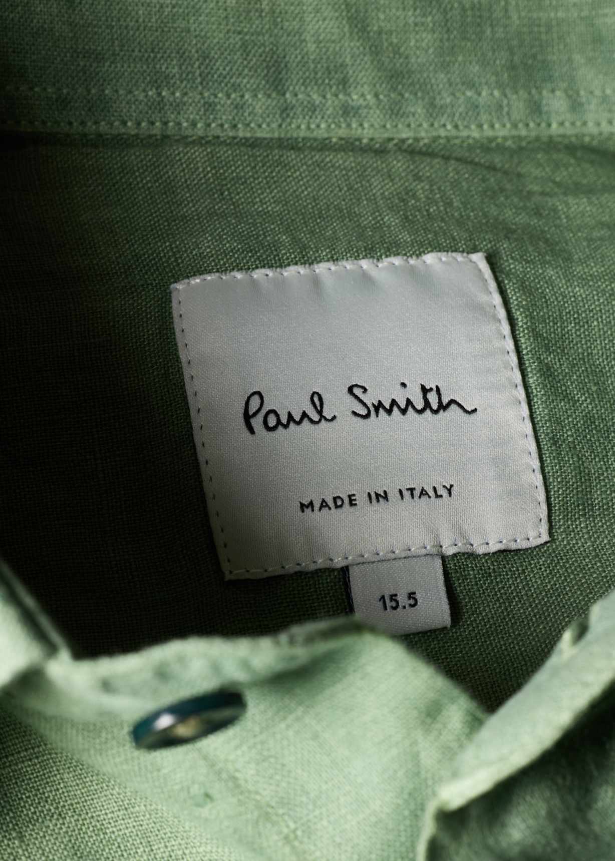Men's Regular-Fit Green Linen Shirt