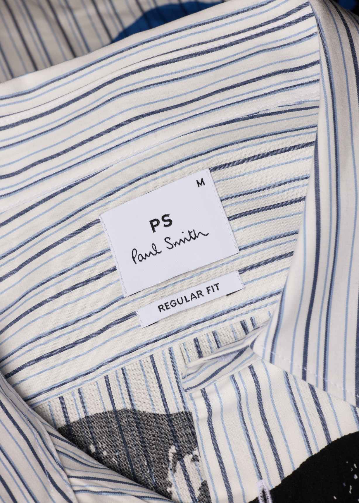 Men's Blue Stripe 'Zine Floral' Print Shirt