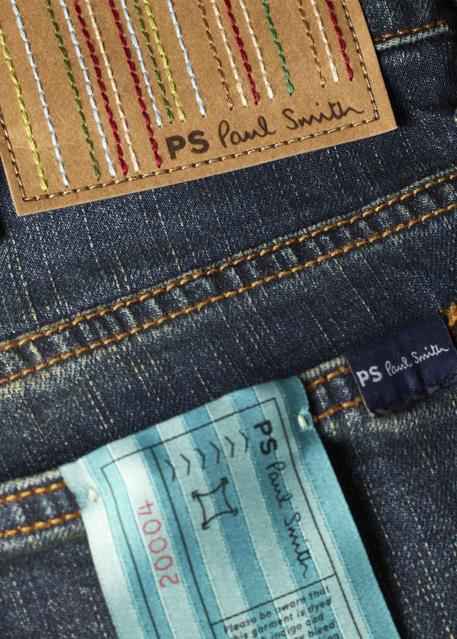 Men's Tapered-Fit Vintage-Wash Crosshatch Stretch Jeans