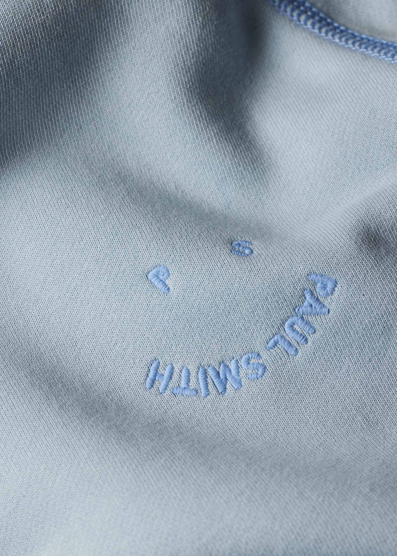 Men's Pale Blue Organic Cotton 'Happy' Raglan Sweatshirt