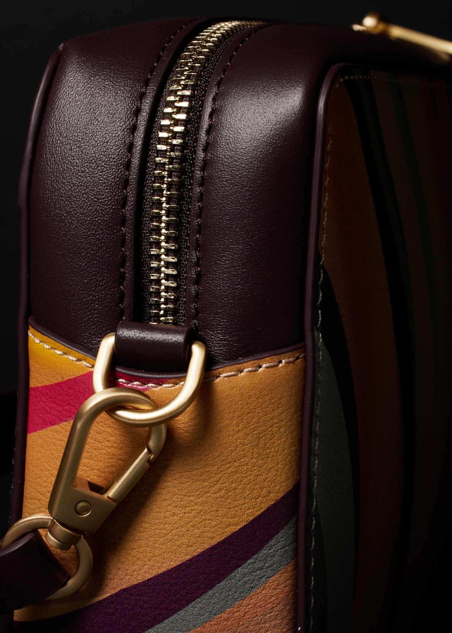 Women's 'Dusky Swirl' Leather Camera Bag