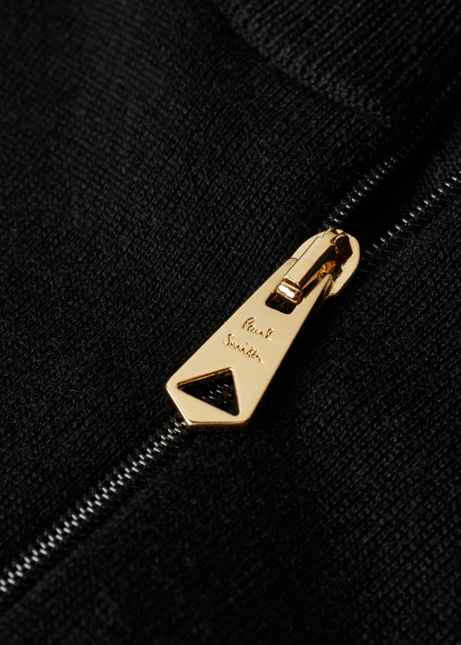 Black Merino Wool Full-Zip Cardigan Paul Smith