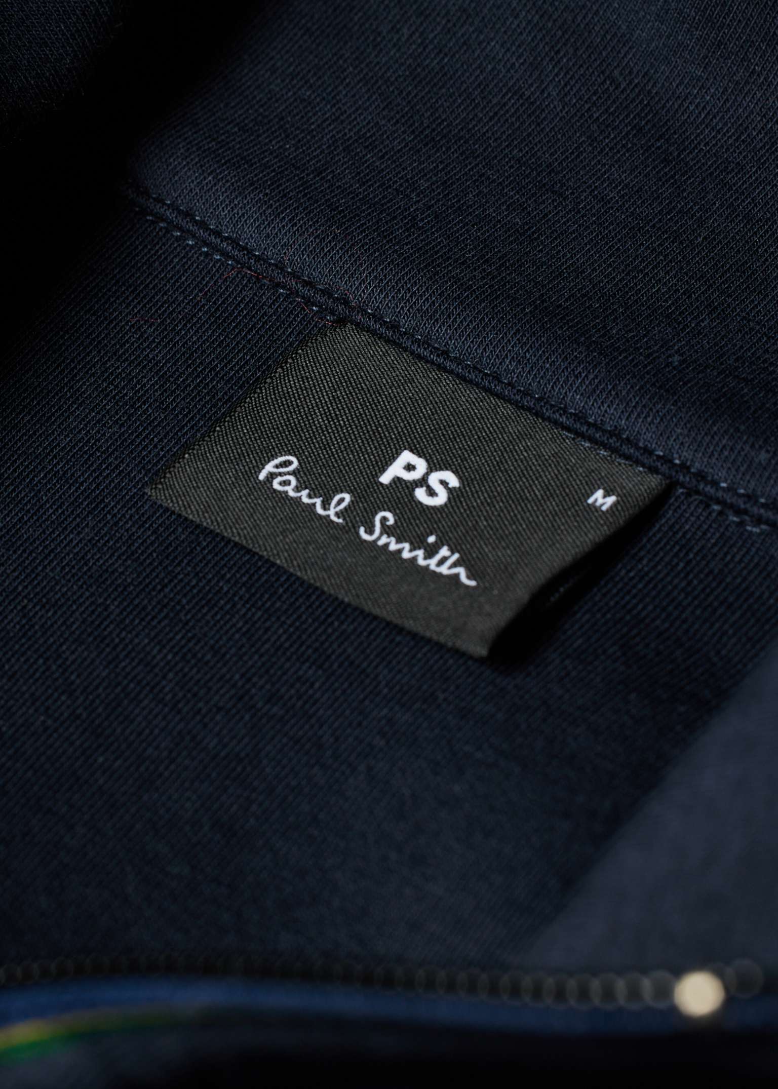 Men's Navy Double Face Cotton-Blend Quarter Zip Sweatshirt