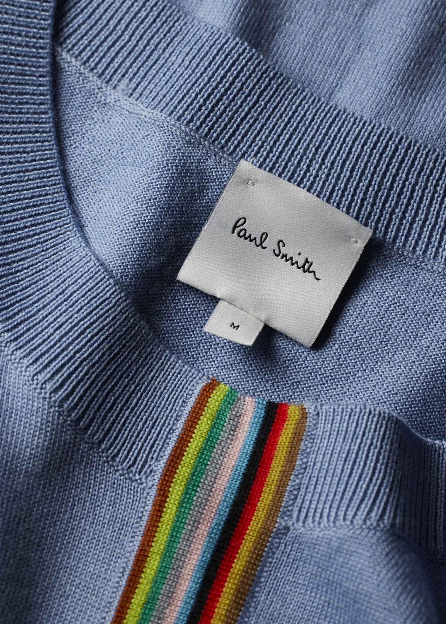 Men's Light Blue 'Signature Stripe' Merino Wool Sweater