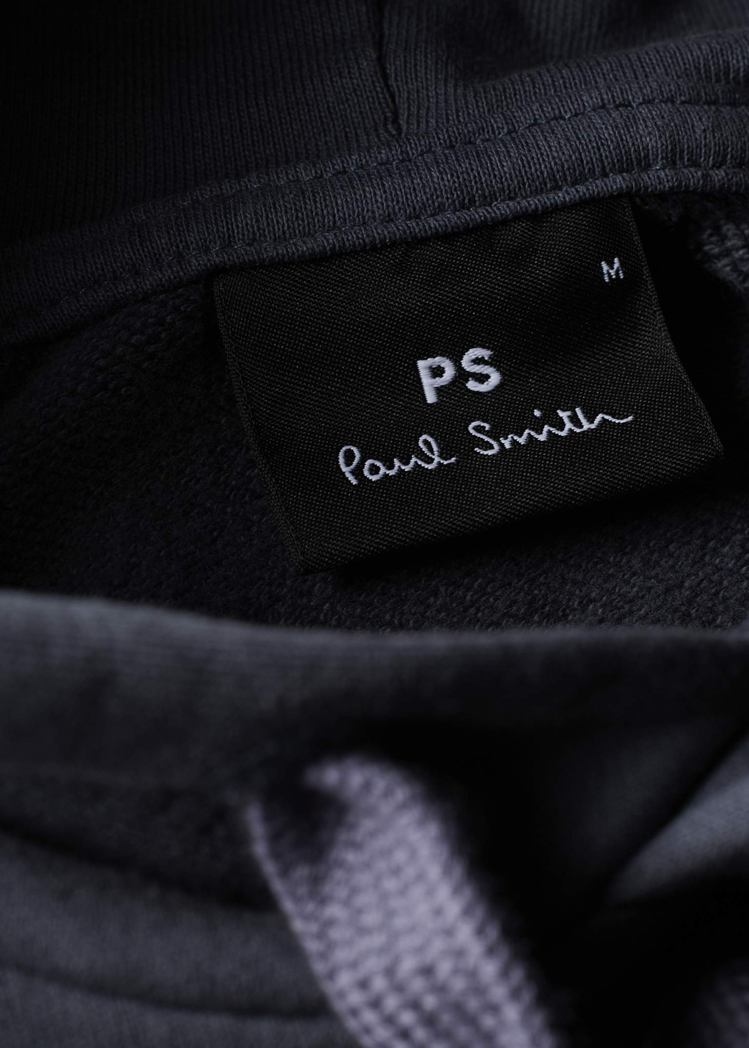 Men's Grey Organic Cotton 'PS Happy' Embroidered Hoodie