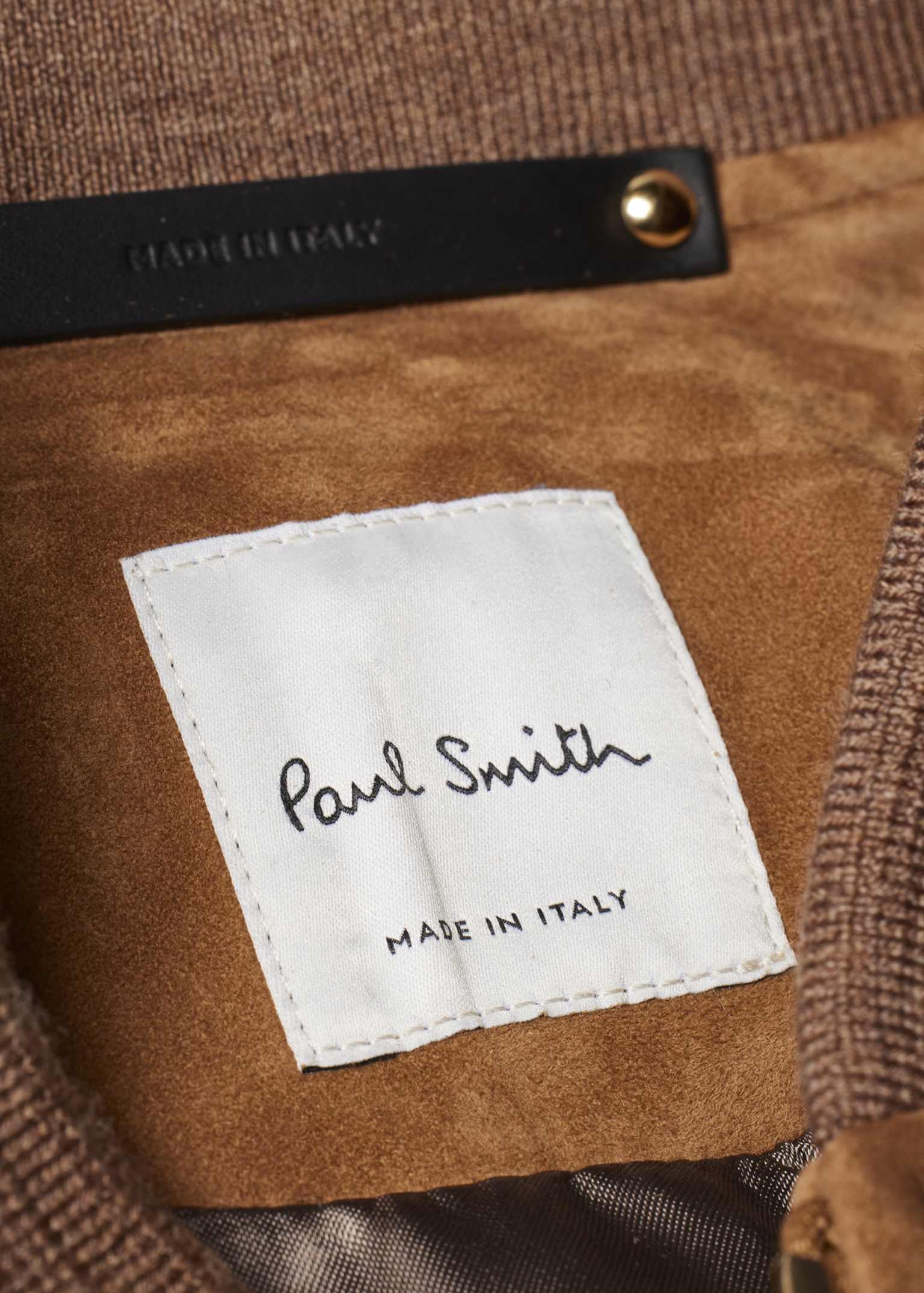 Men's Tan Suede Bomber Jacket S