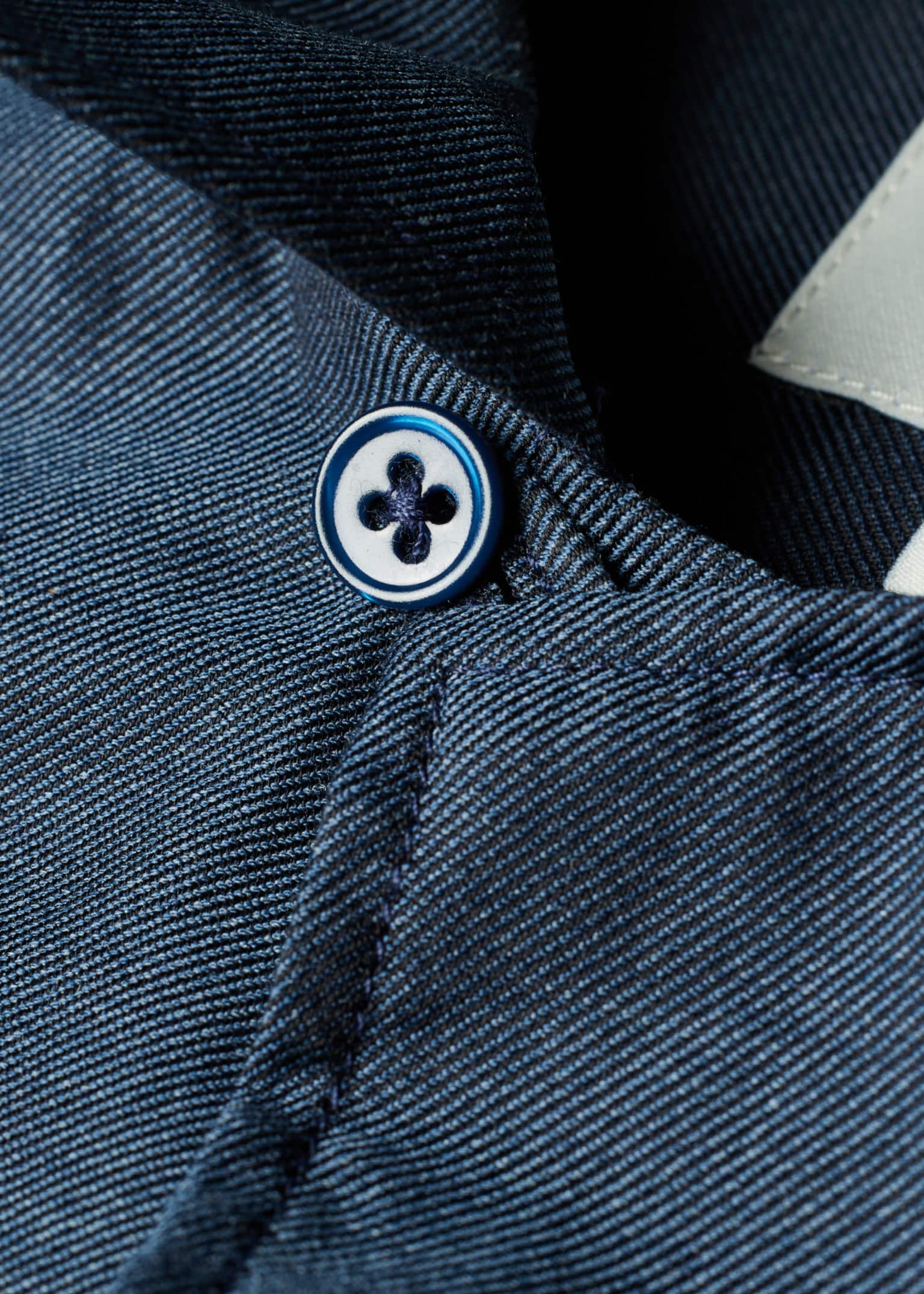 Navy and White Textured Jacquard Weave Classic Custom Shirt 100c 70+80/2*70 Saq011a