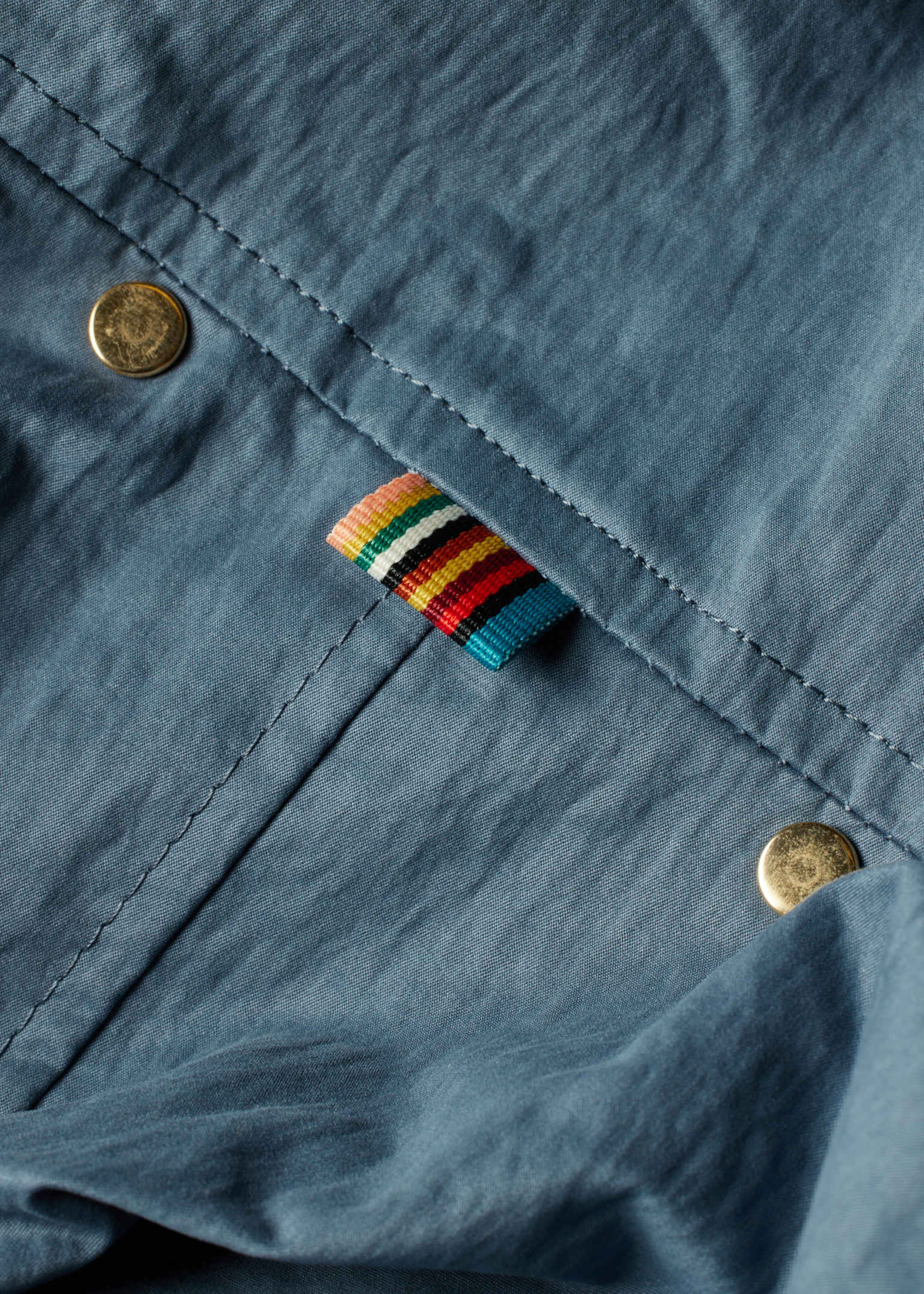 Men's Light Blue Nylon-Blend Water Resistant Field Jacket