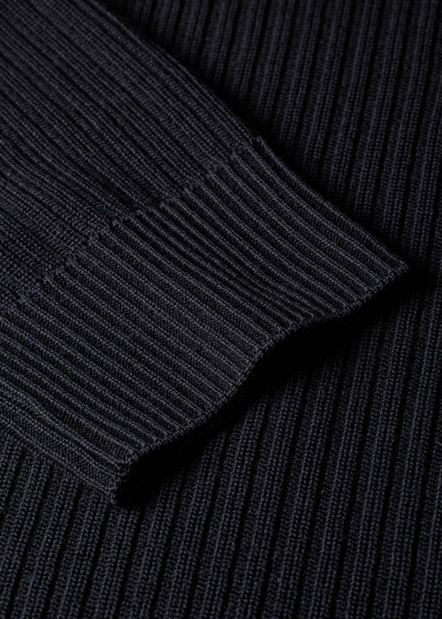 Men's Navy Washable Merino Wool 'Signature Stripe' Half Zip Sweater