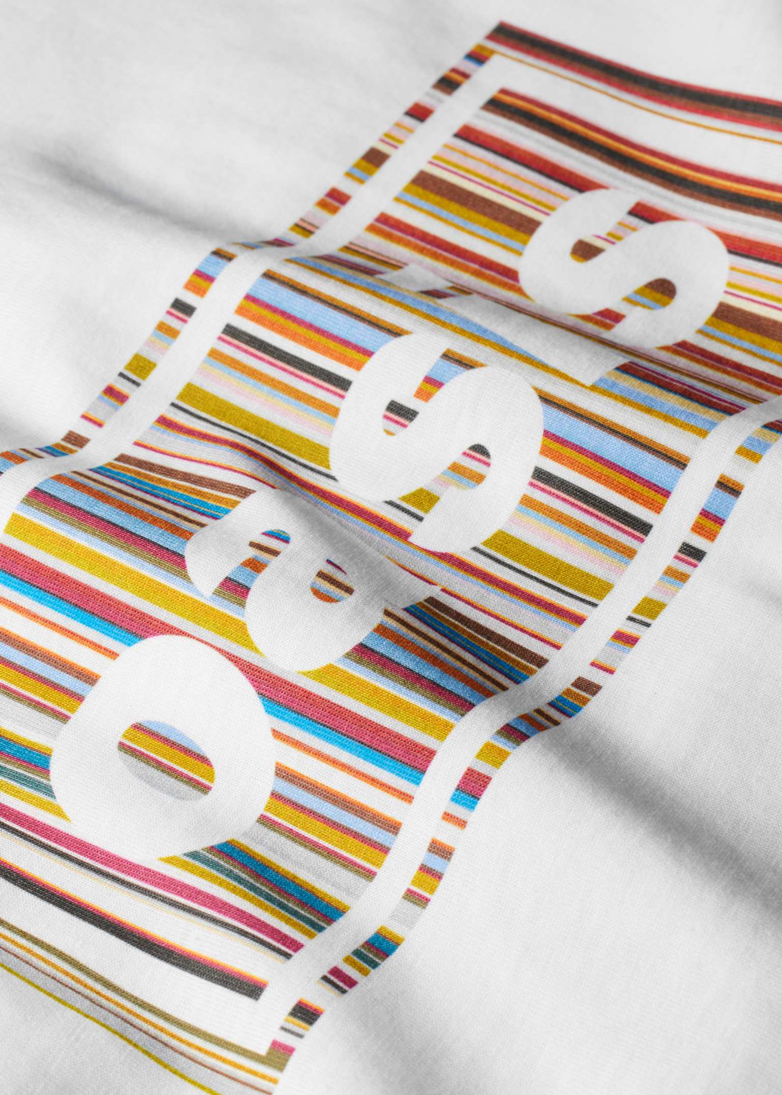 Paul Smith x Oasis - White 'Signature Stripe' Logo T-Shirt