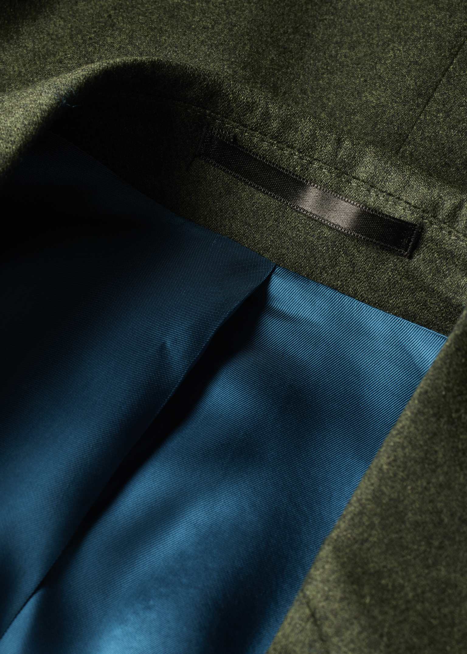Men's Tailored-Fit Green Overdyed Wool-Cashmere Flannel Blazer