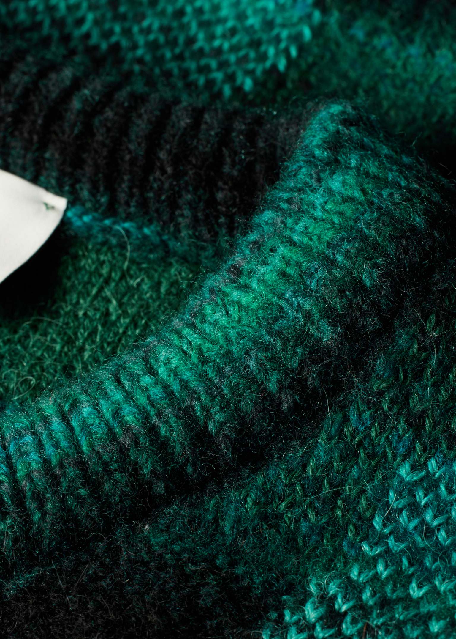 Men's Turquoise 'Field Flowers' Wool-Alpaca Sweater