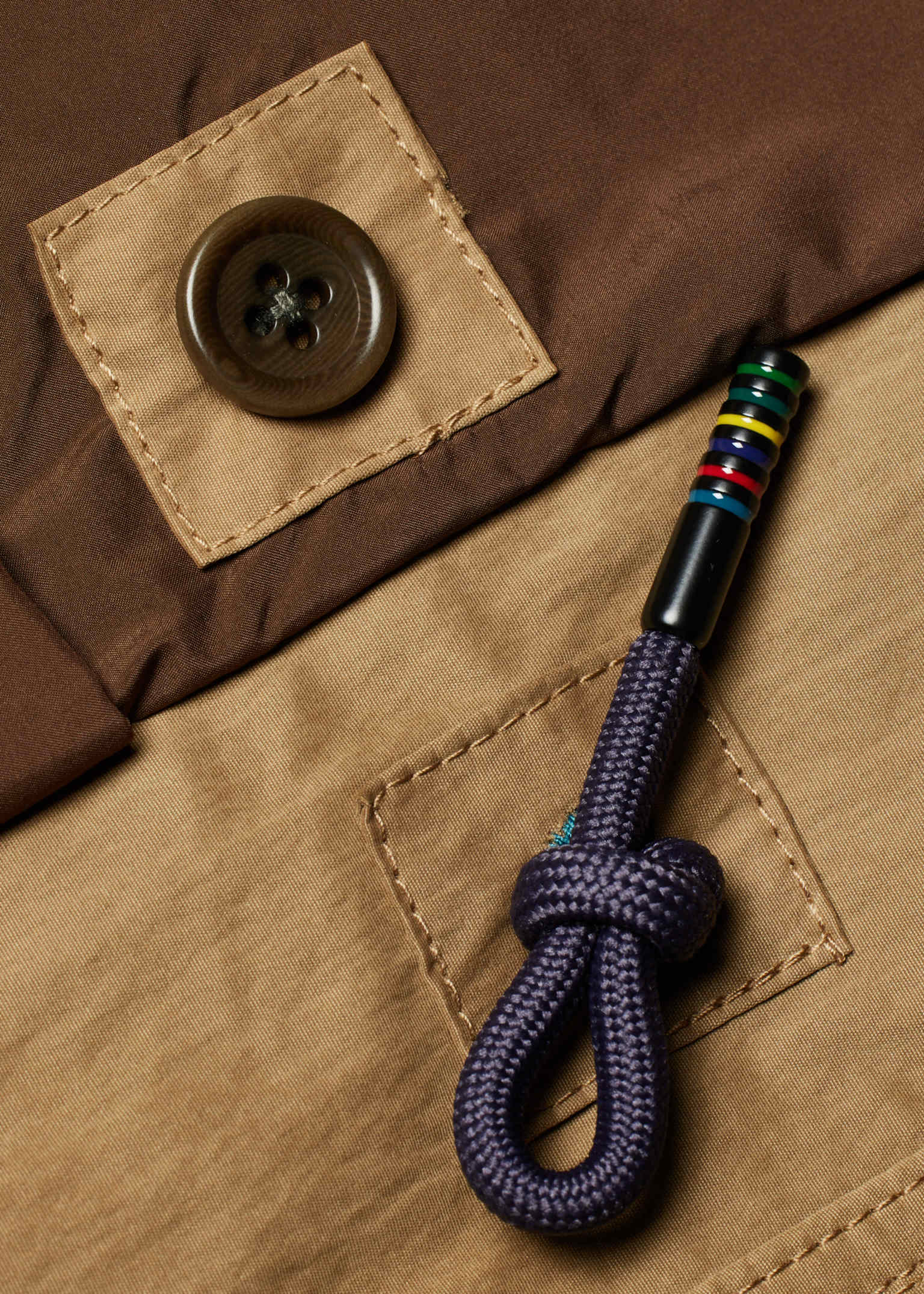 Men's Tan Nylon-Blend Field Jacket