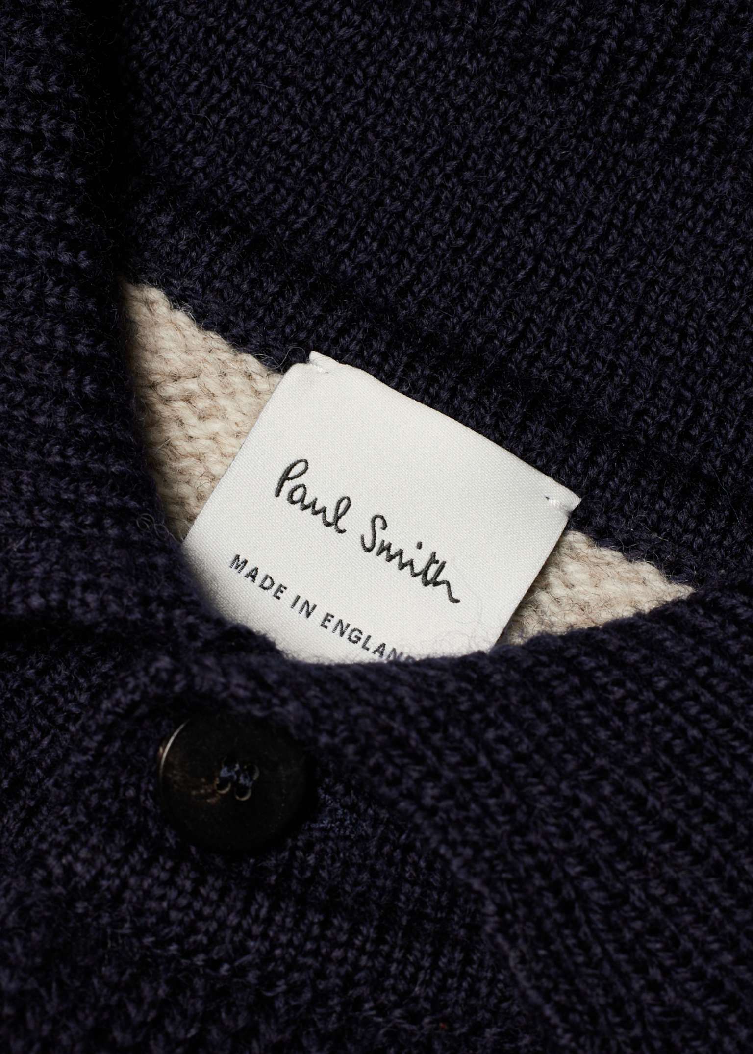 Paul Smith Wool×Cotton×Acrylic Knit Men's Navy Block Stripe Knitted Polo Sweater