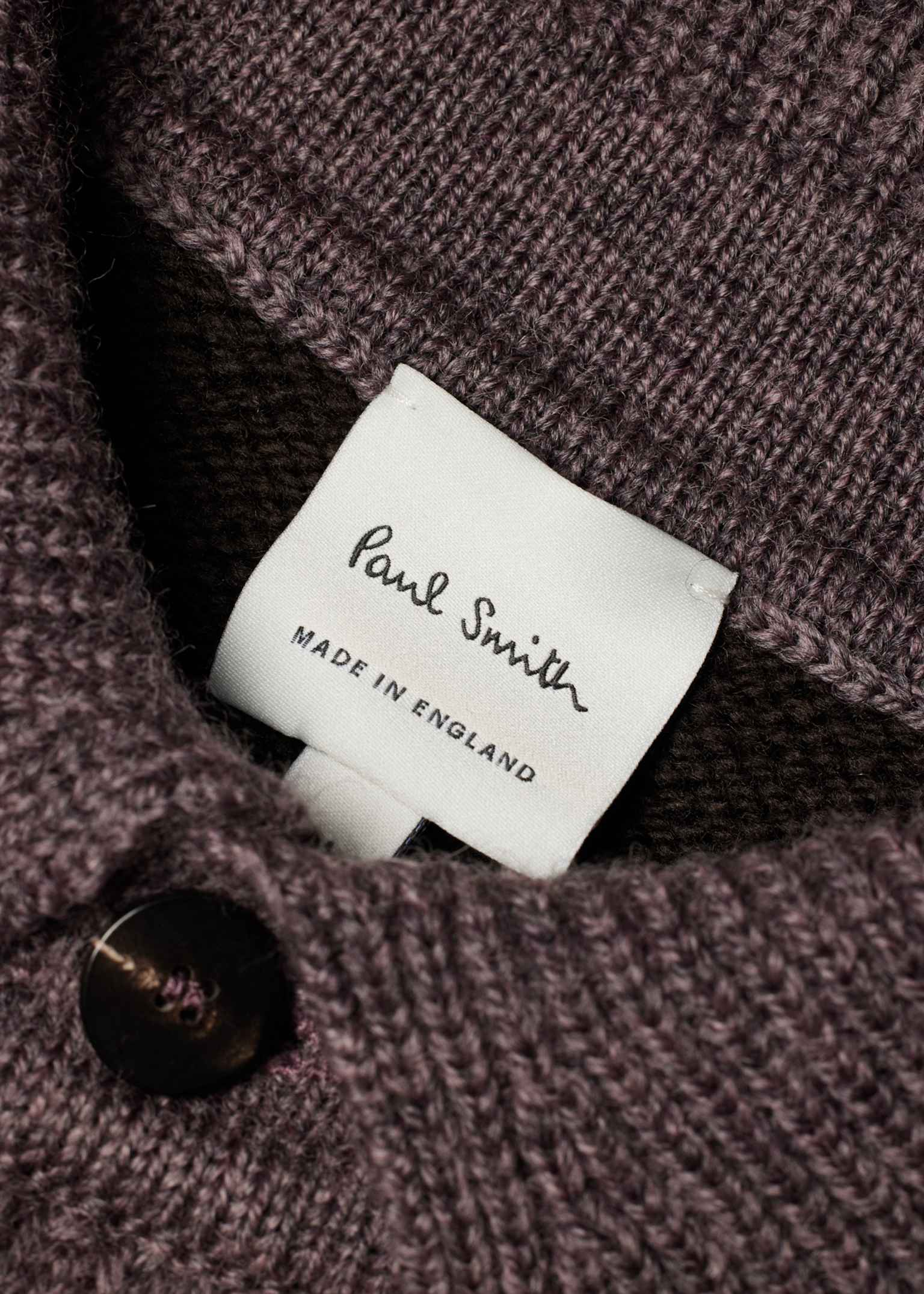 Men's Mauve Block Stripe Knitted Polo Sweater