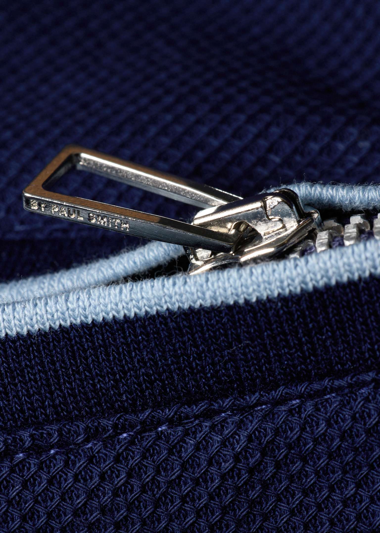 Knit Zip Collar Polo - Navy main image 1