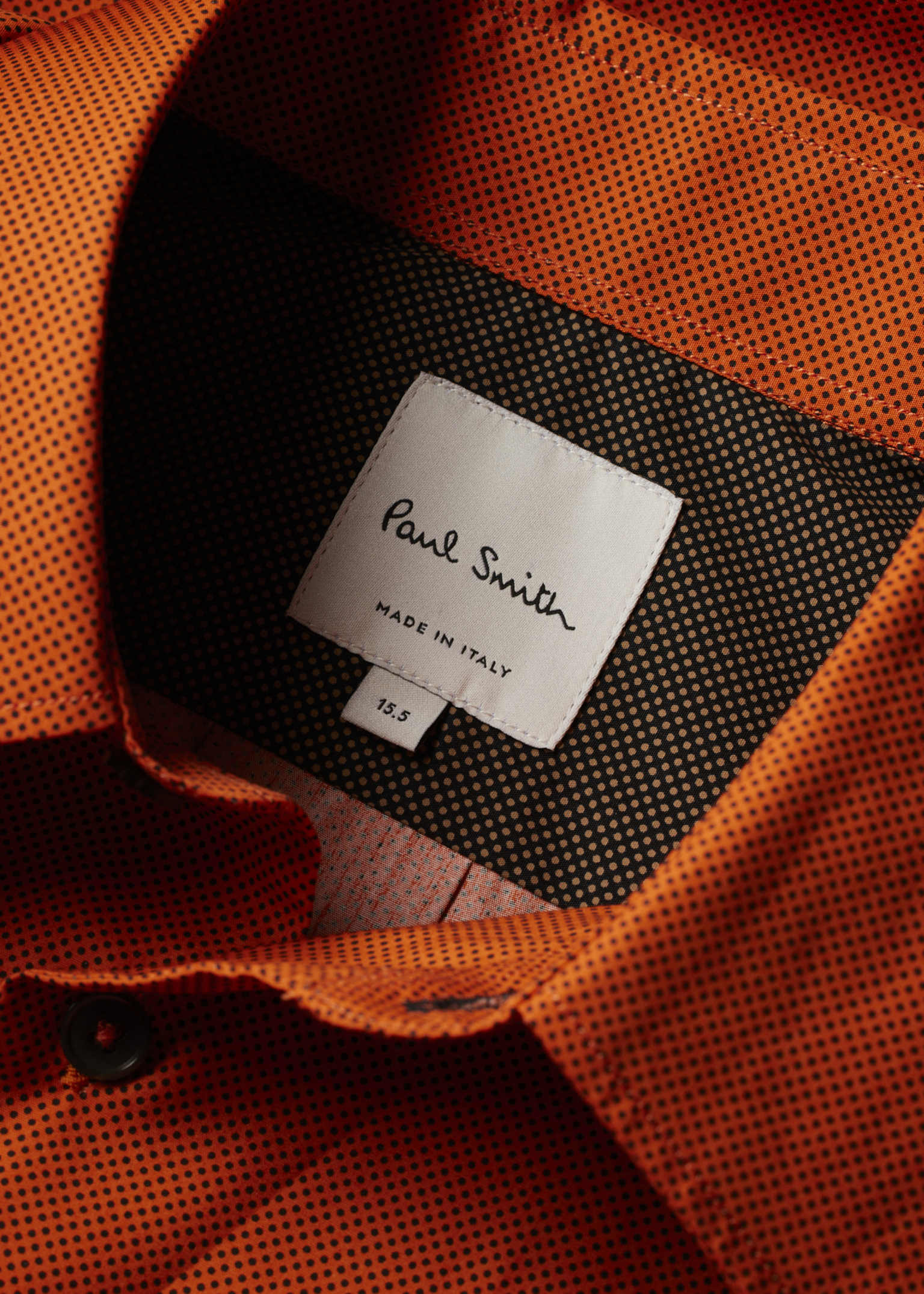Men's Rust Tiny Dot Print Cotton Shirt