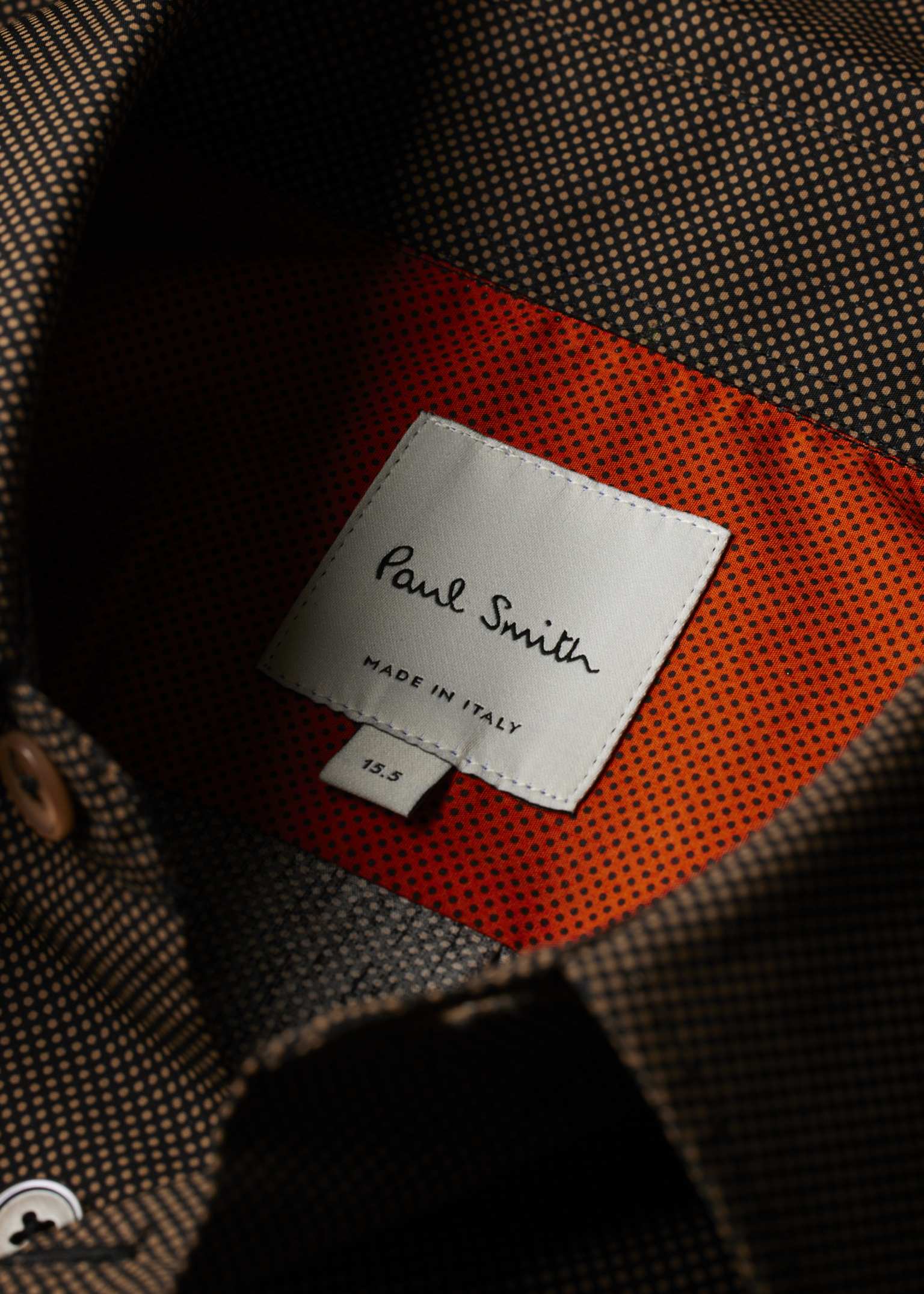 Men's Black Tiny Dot Print Cotton Shirt