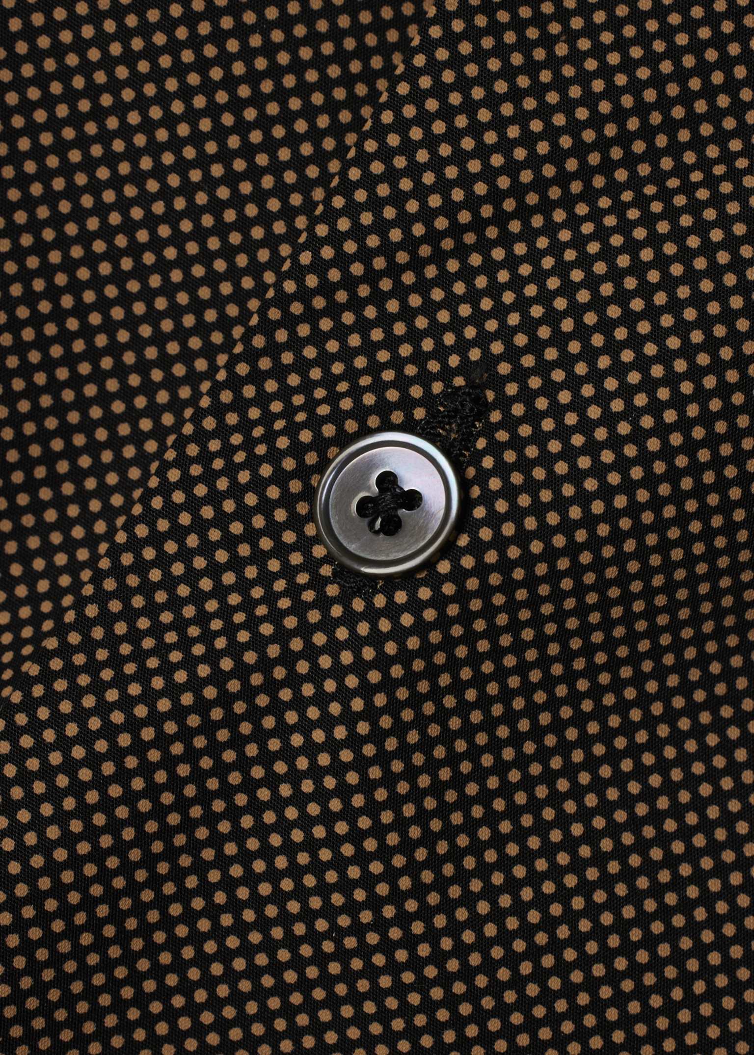 Men's Black Tiny Dot Print Cotton Shirt