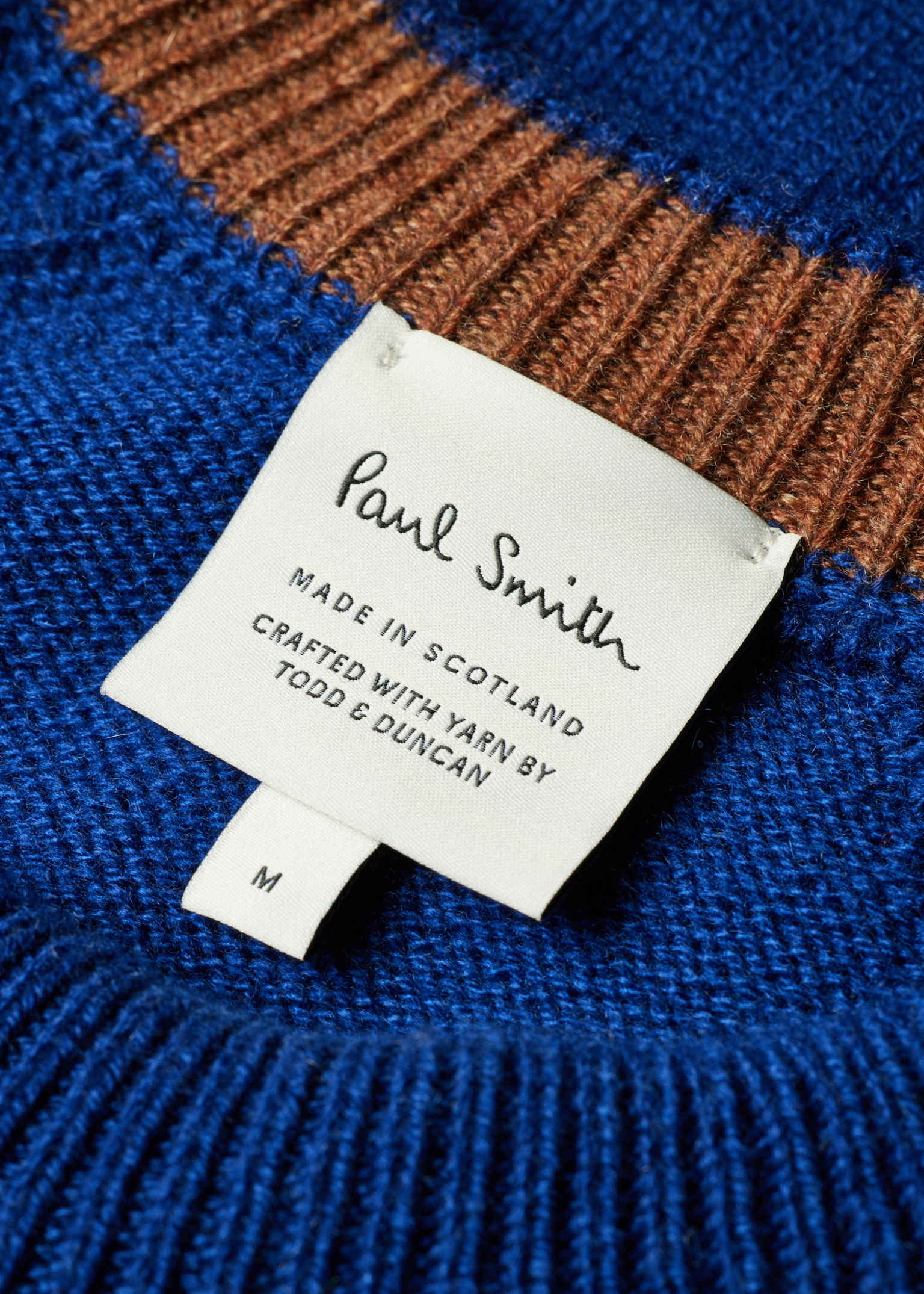 Men's Cobalt Blue Cashmere Crew Neck Sweater