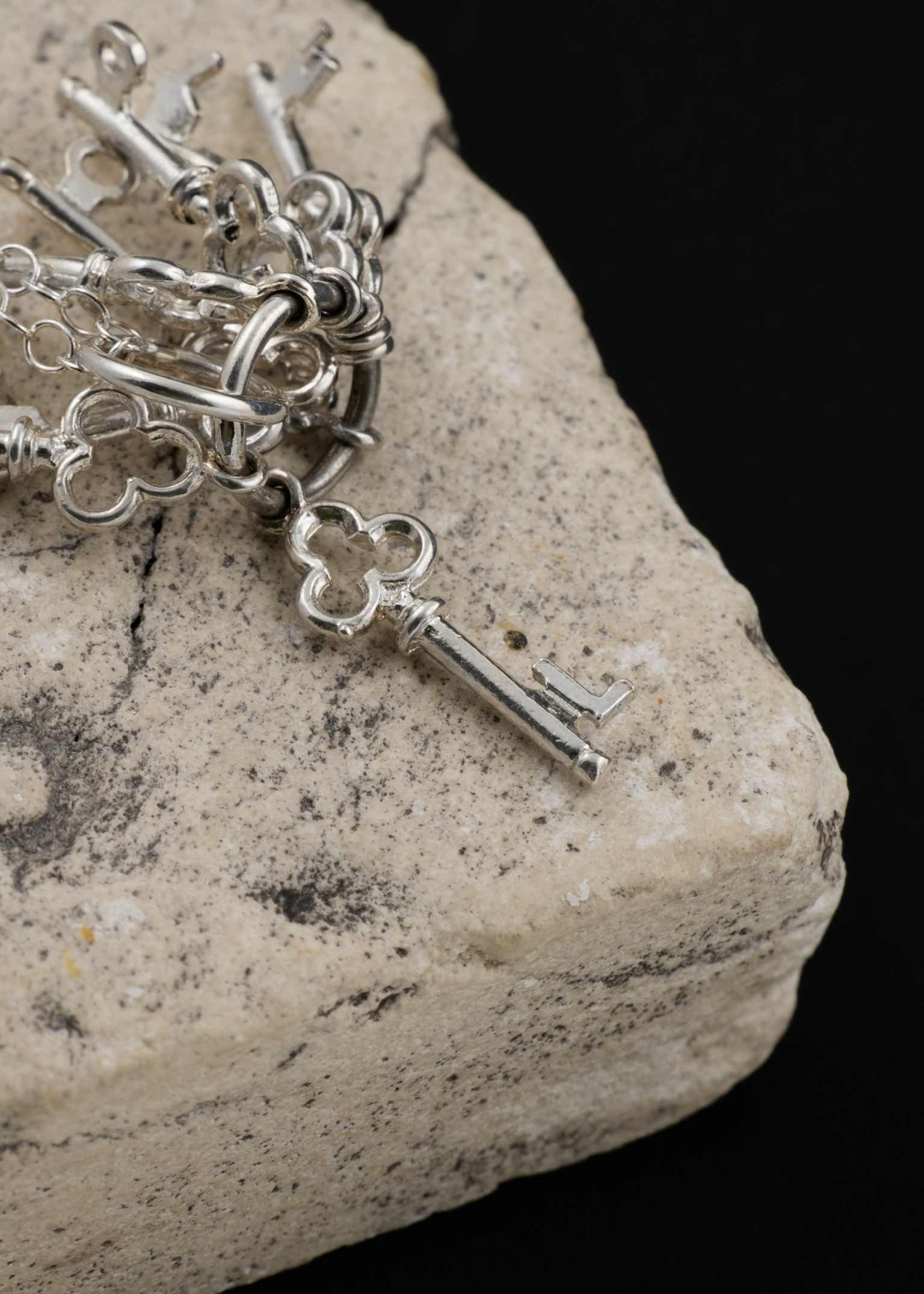 Silver Linings: Articulated I Love You Keys Necklace by Baroque Rocks