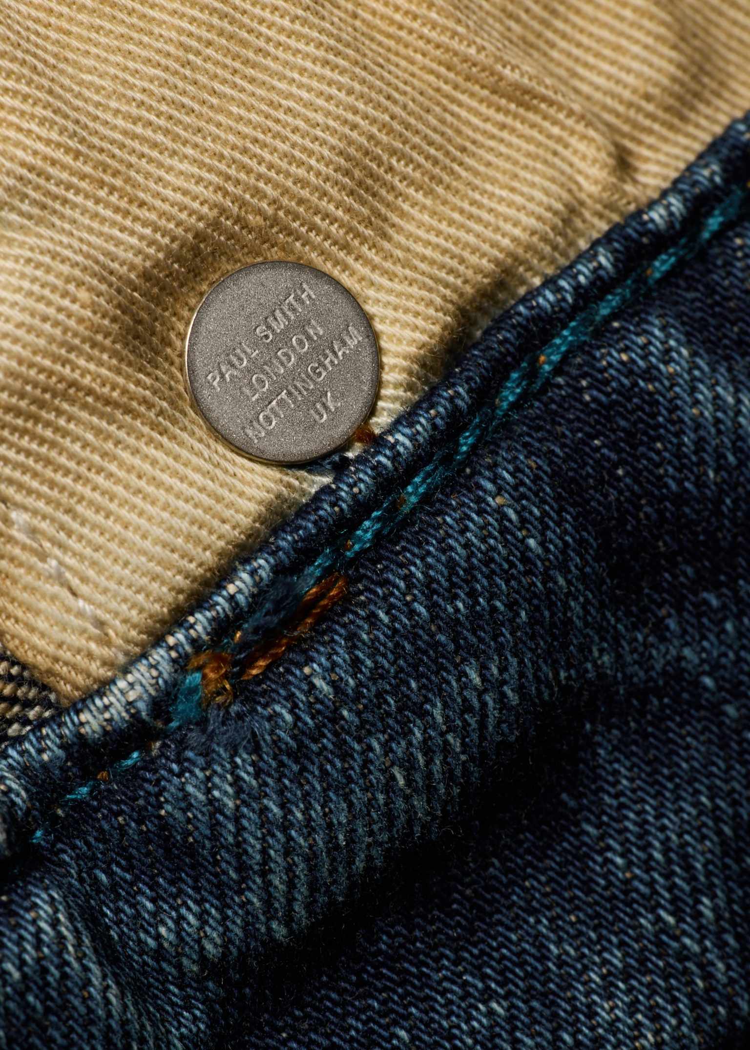 Standard-Fit 11.8oz 'Crosshatch Stretch' Blue-Rinse Jeans