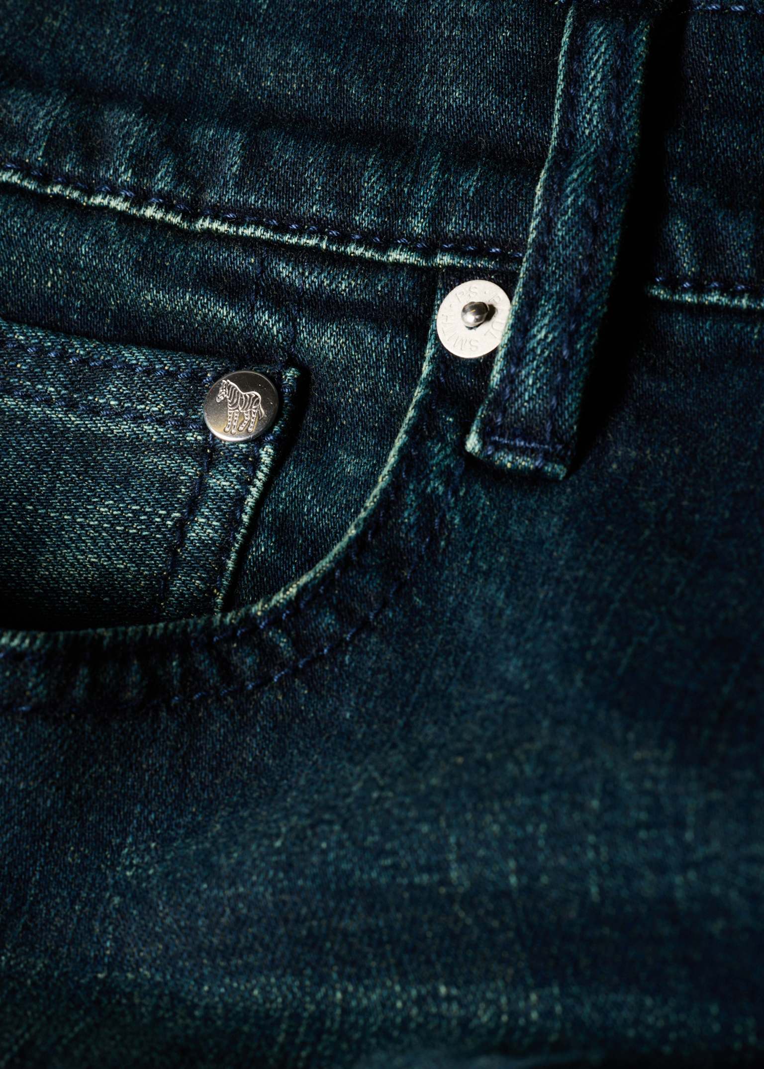 Men's Standard-Fit 'Crosshatch Stretch' Blue Over-Dye Jeans