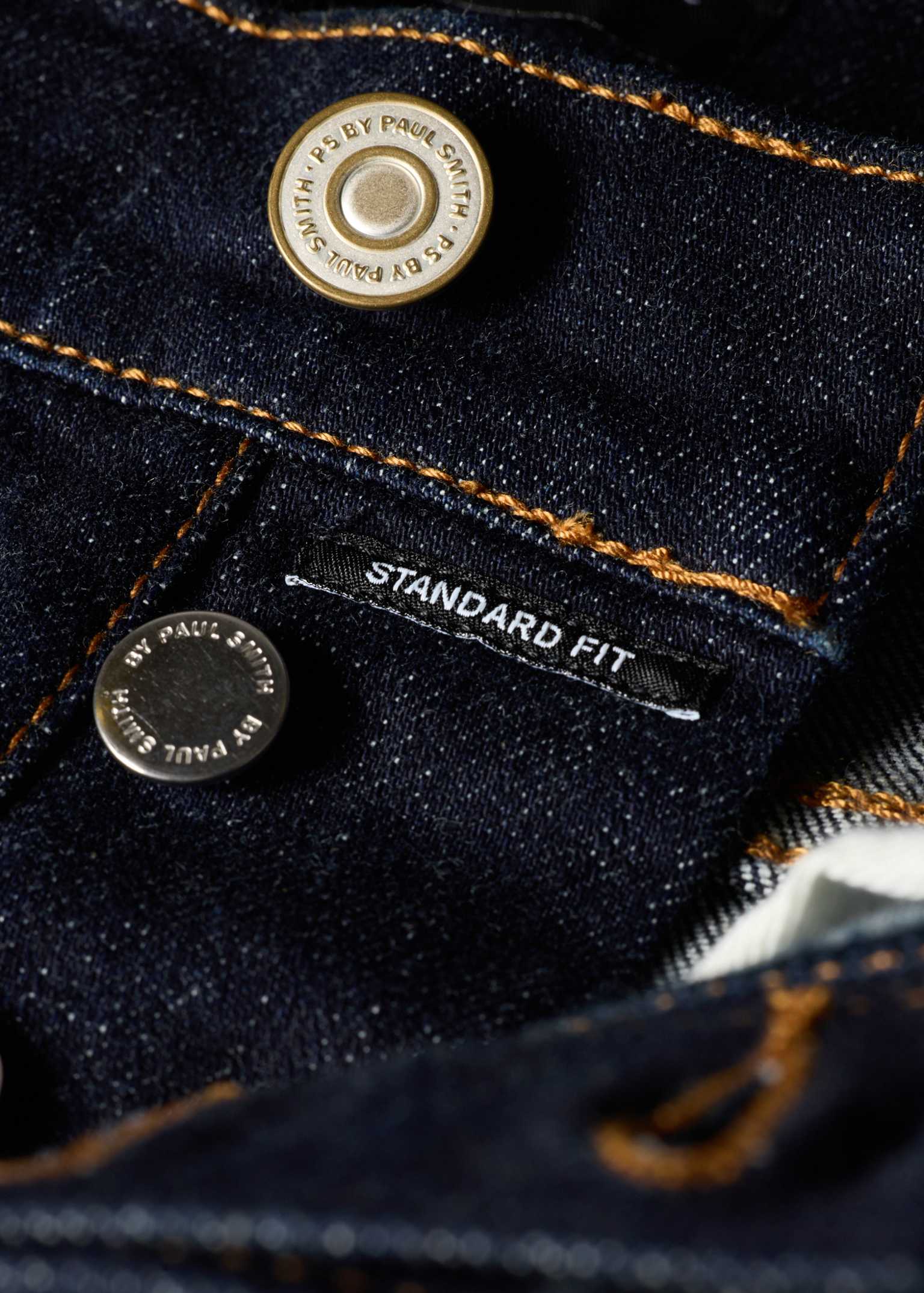 Standard-Fit Indigo-Rinse 'Crosshatch Stretch' Jeans