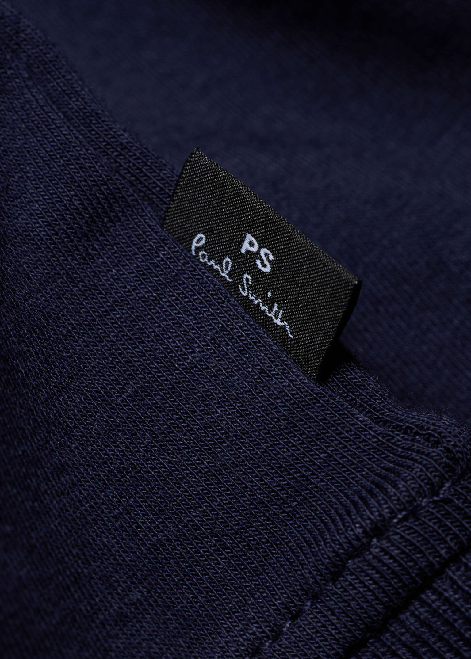 Men's Navy Cotton-Blend 'Sports Stripe' Quarter Zip Sweatshirt