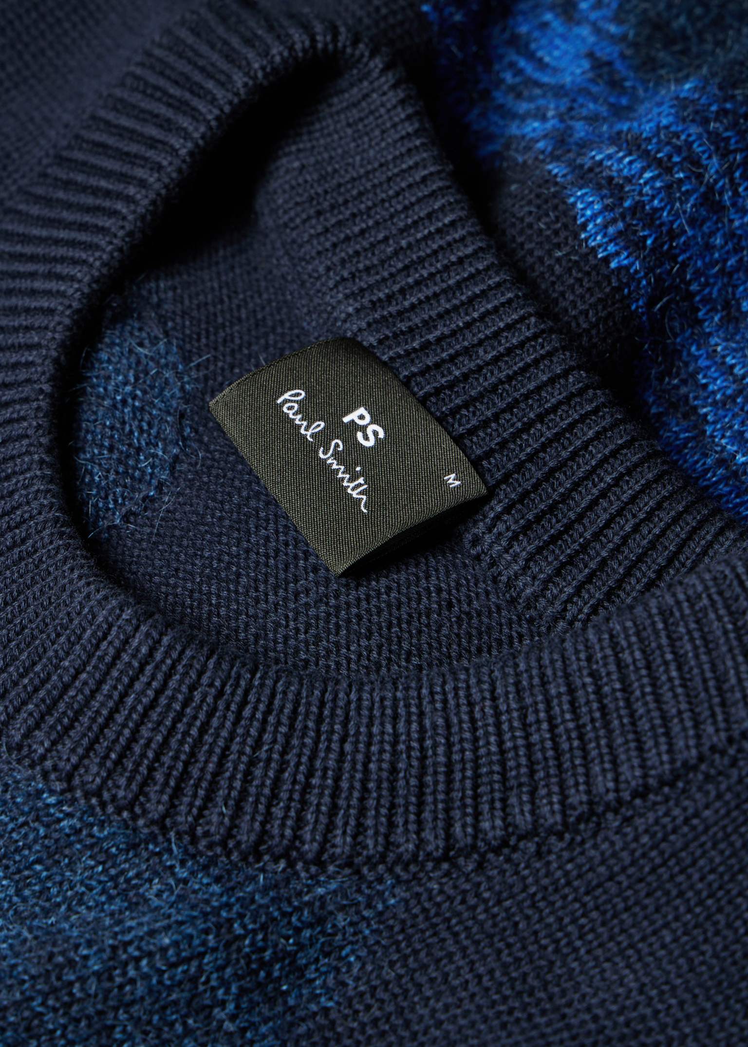 Men's Navy Cotton-Mohair Floral Sweater