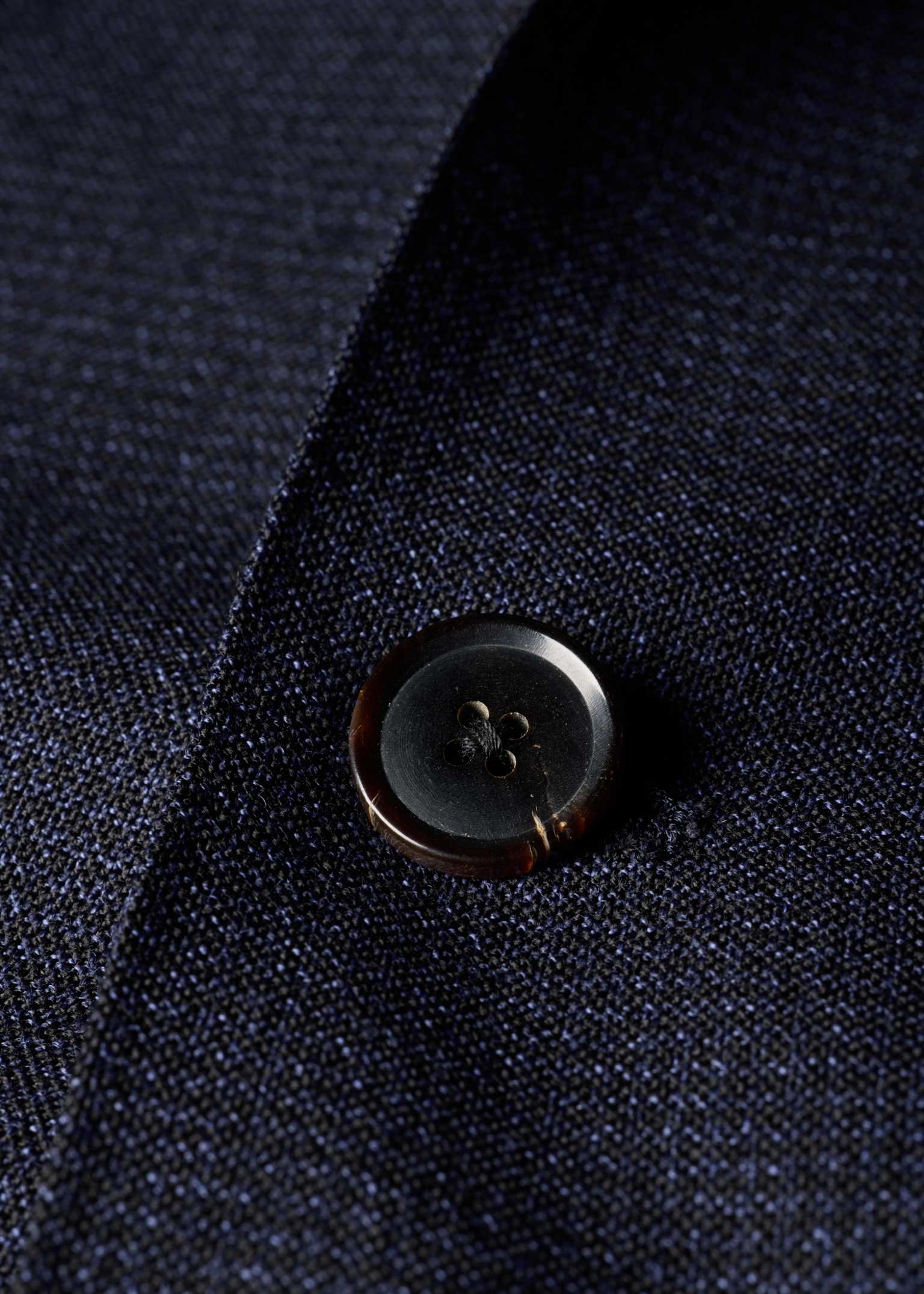 Men's Navy Check Two-Ply Merino Work Jacket
