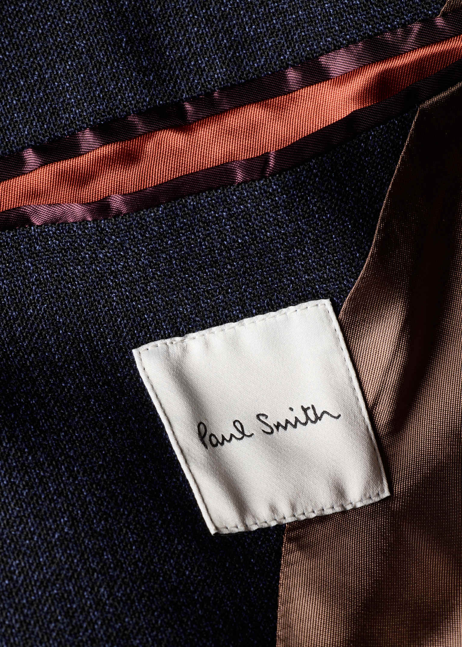 Men's Navy Check Two-Ply Merino Work Jacket