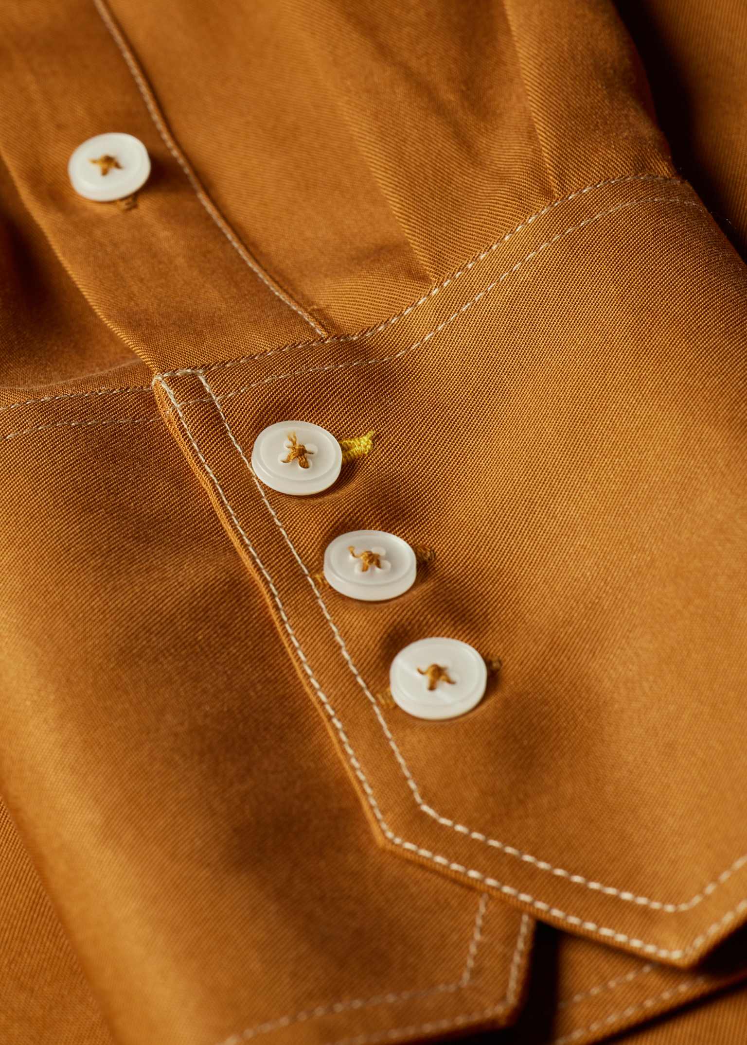 Women's Camel Shirt with Topstitching
