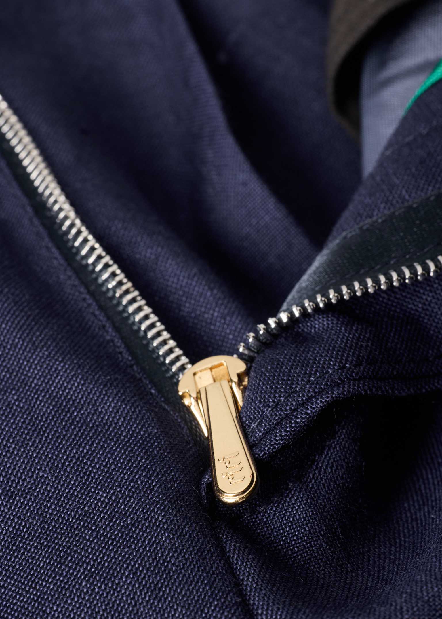 Men's Straight-Fit Navy Wool and Linen-Blend Trousers