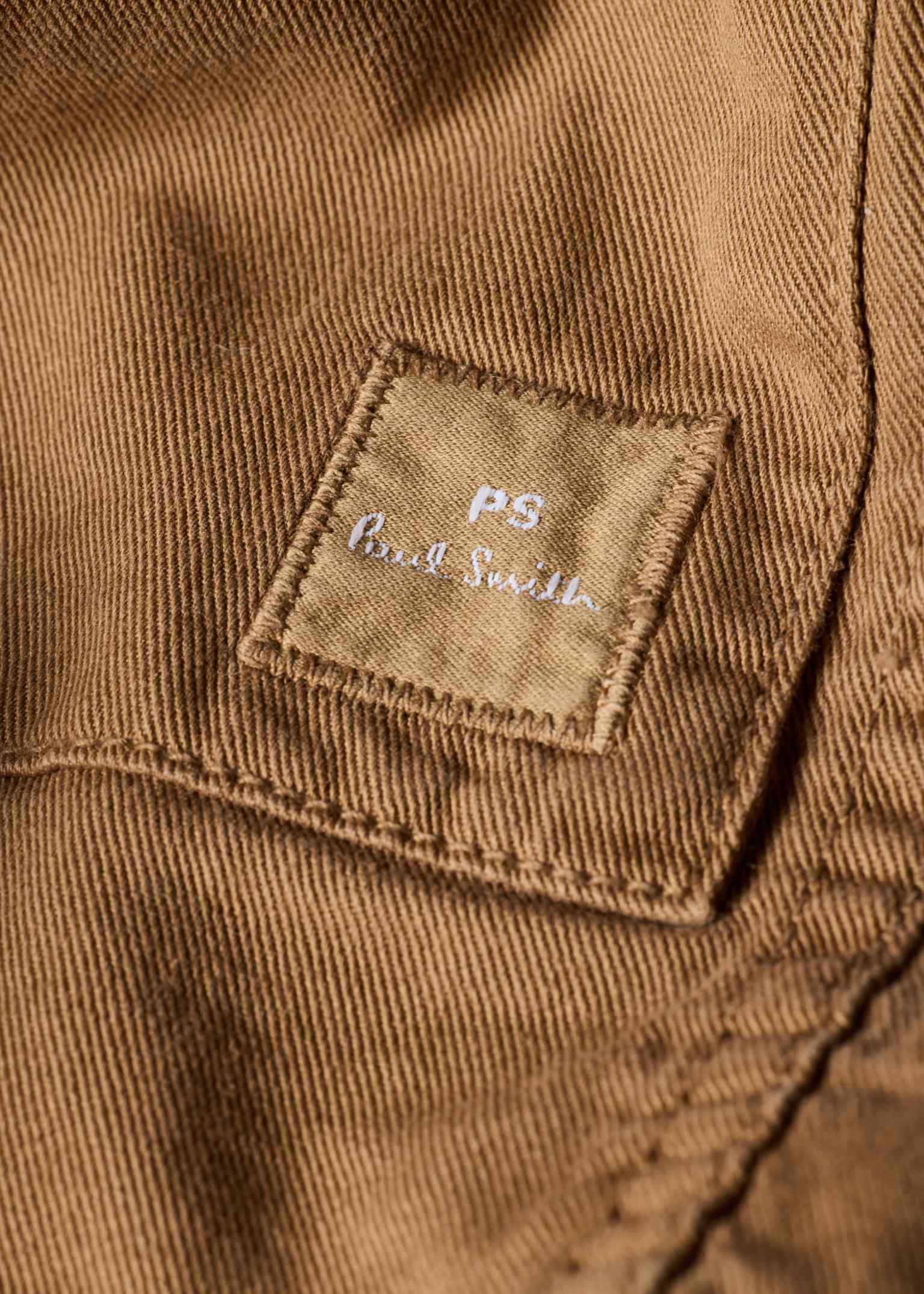 Men's Tan Embroidered-Floral Cotton Work Jacket