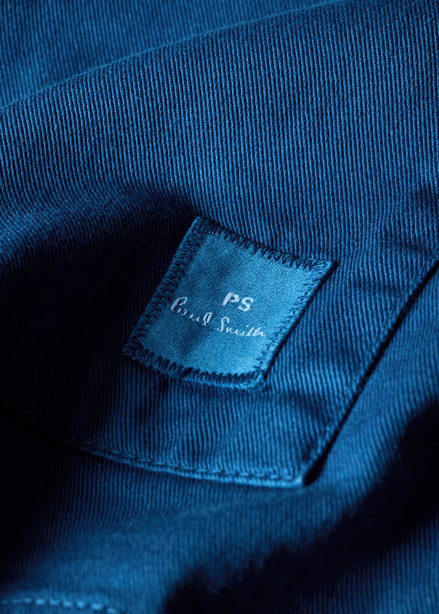 Men's Ocean Blue Cotton-Twill 'Stitch Stripe' Work Jacket