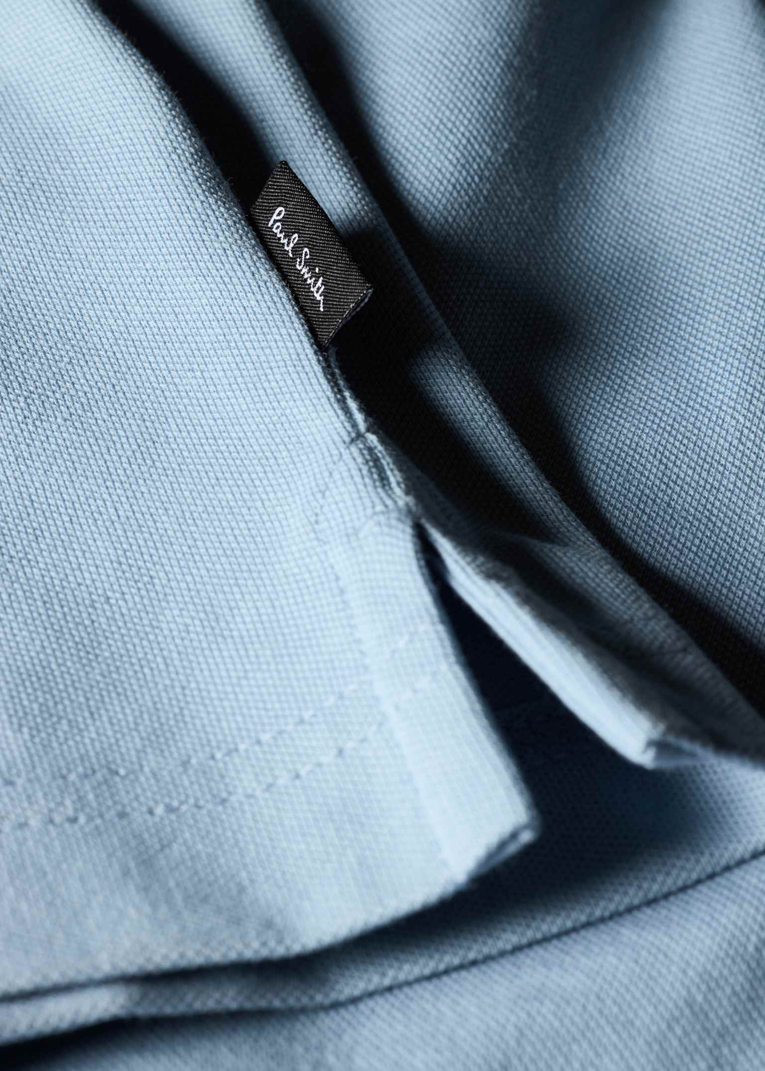 Men's Pale Blue Button-Through Polo Shirt