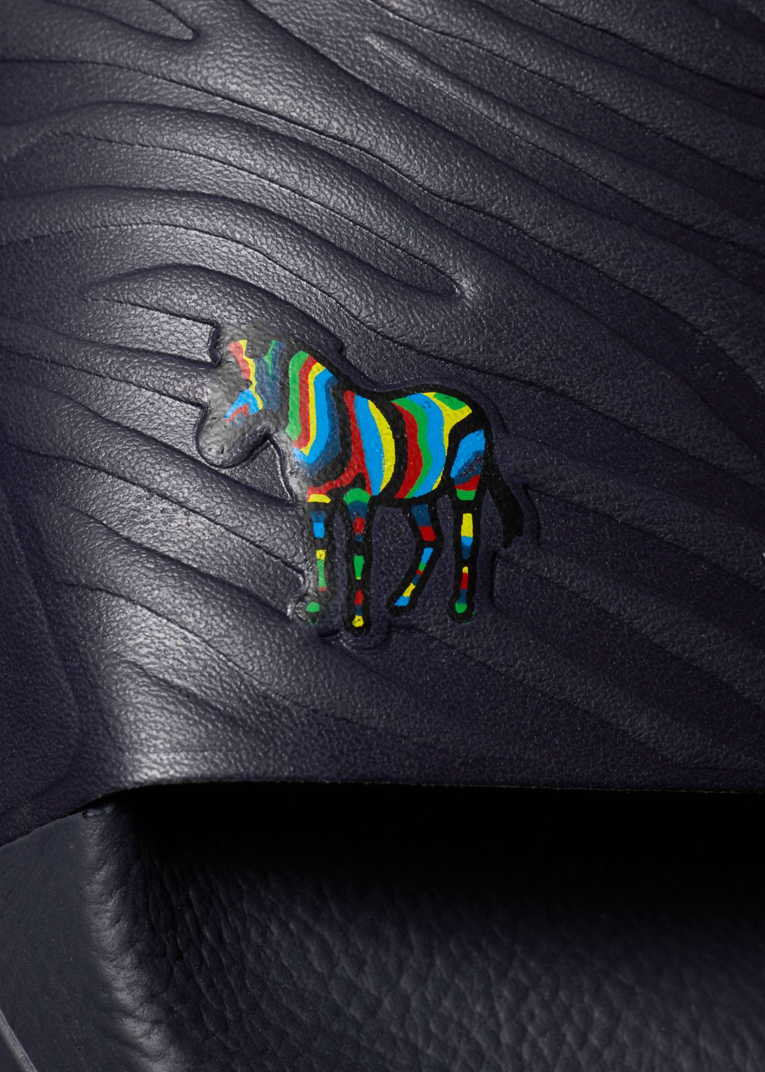 Paul Smith レザーサンダル Men's Navy Zebra 'Zed' Slides