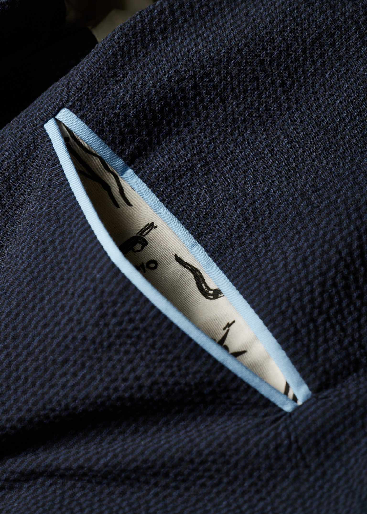 シャーロック　Paul Smith プレーントゥ　UKサイズ6 Men's Navy Cotton-Blend Seersucker Stripe Blazer