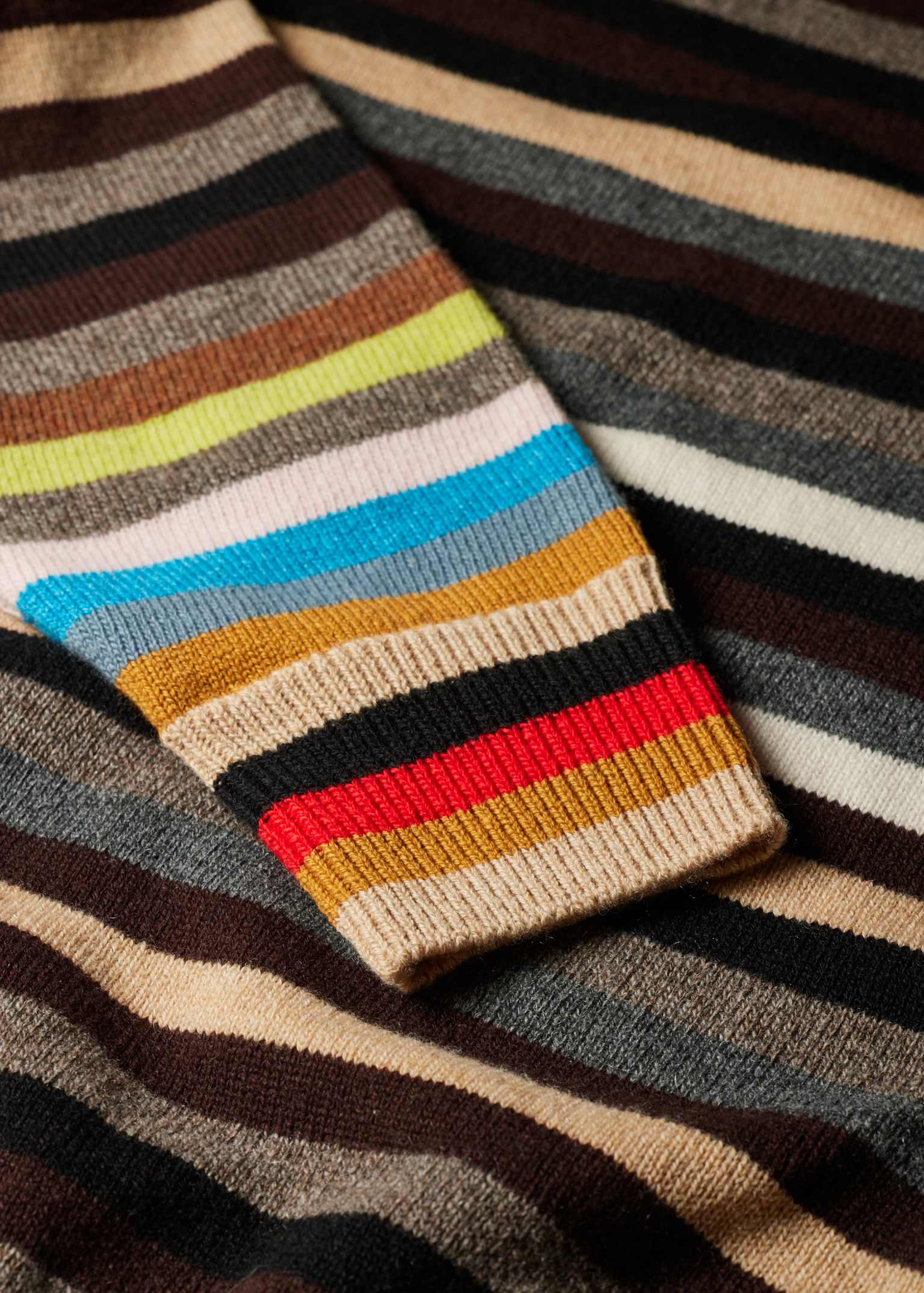Contrast Trim Pearl-Detail Sweater