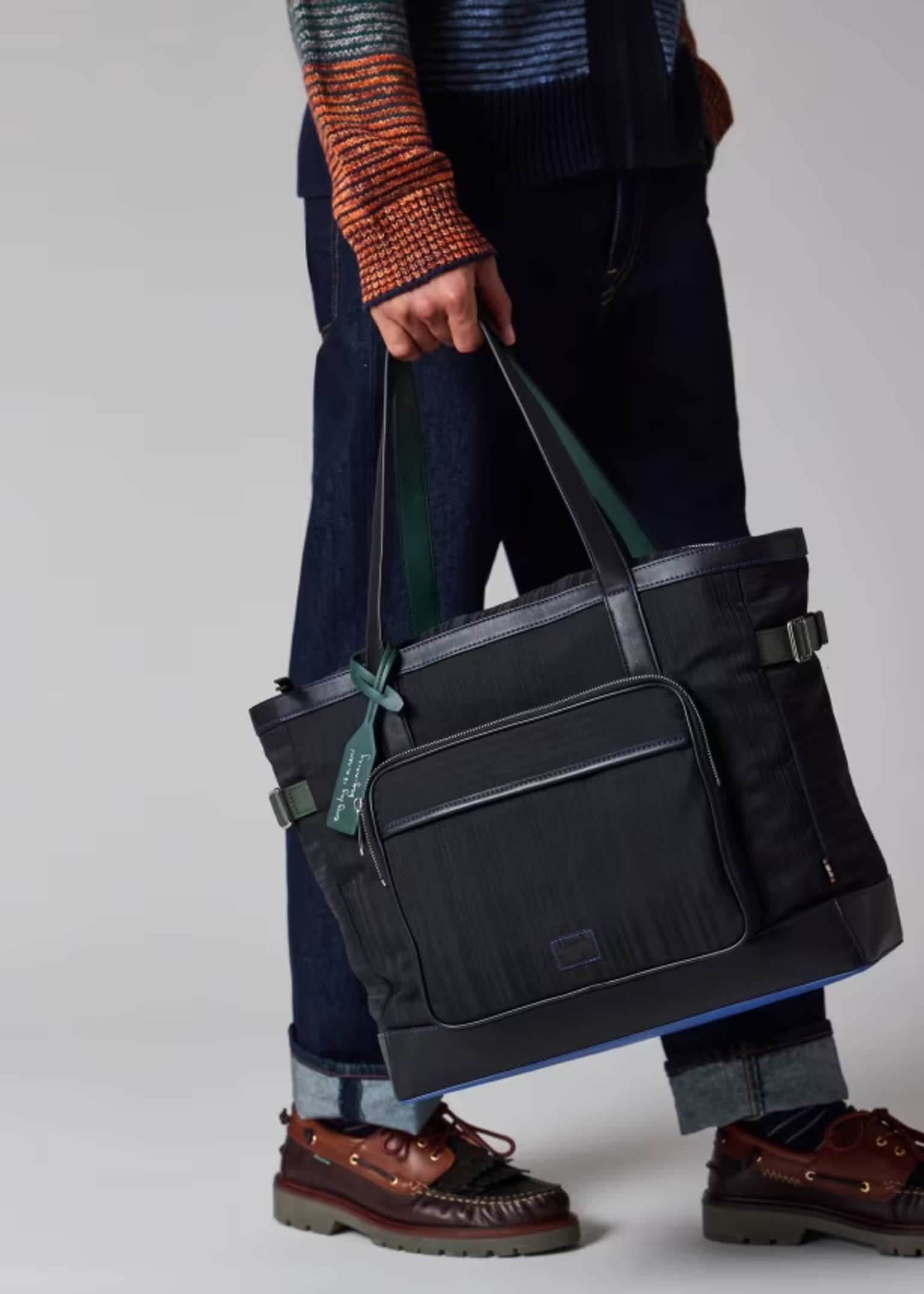 Mens Bags Paul Smith Flight Bag Paul Smith Black Canvas Signature 