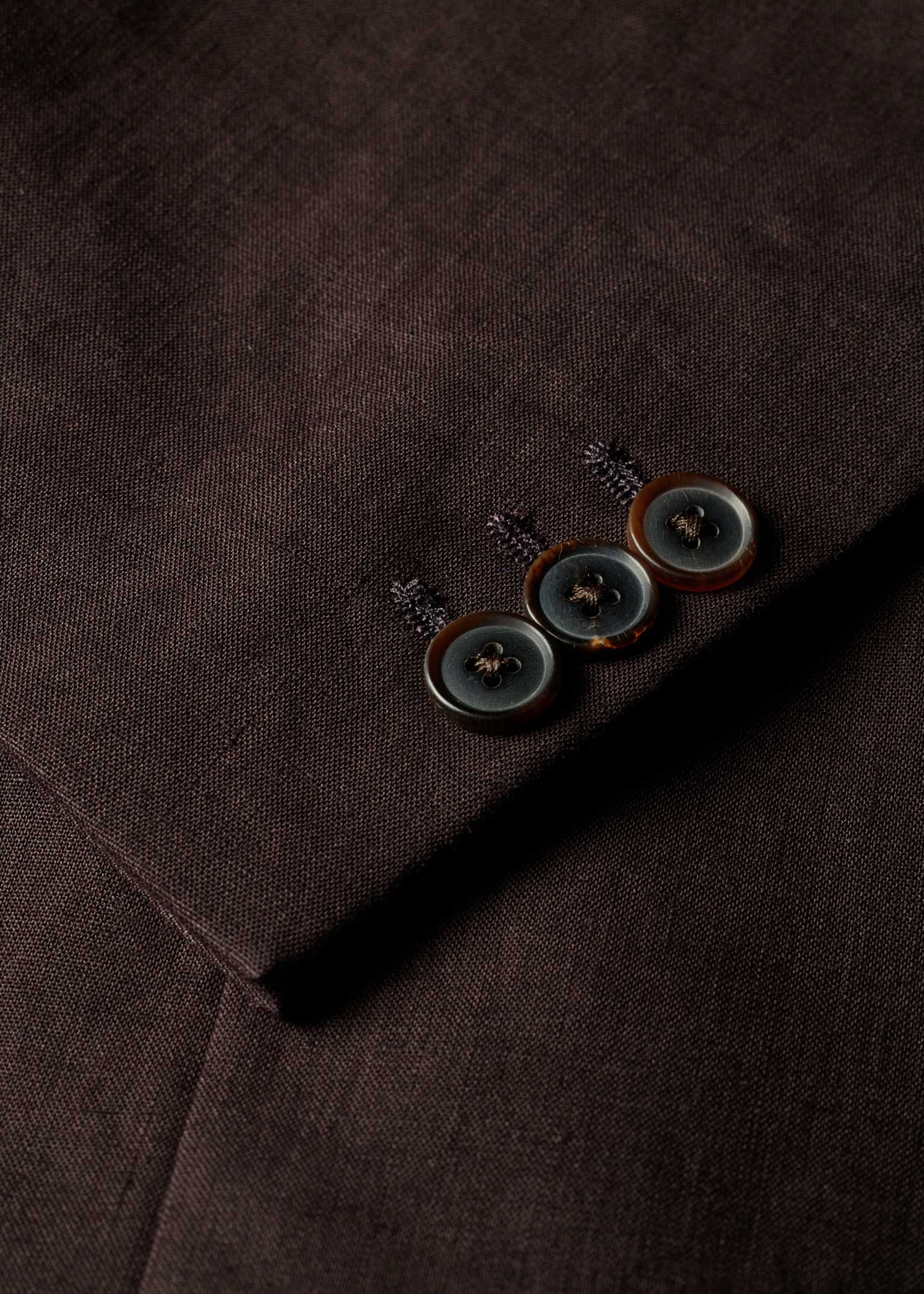 Men's Aubergine Linen Double-Breasted Blazer